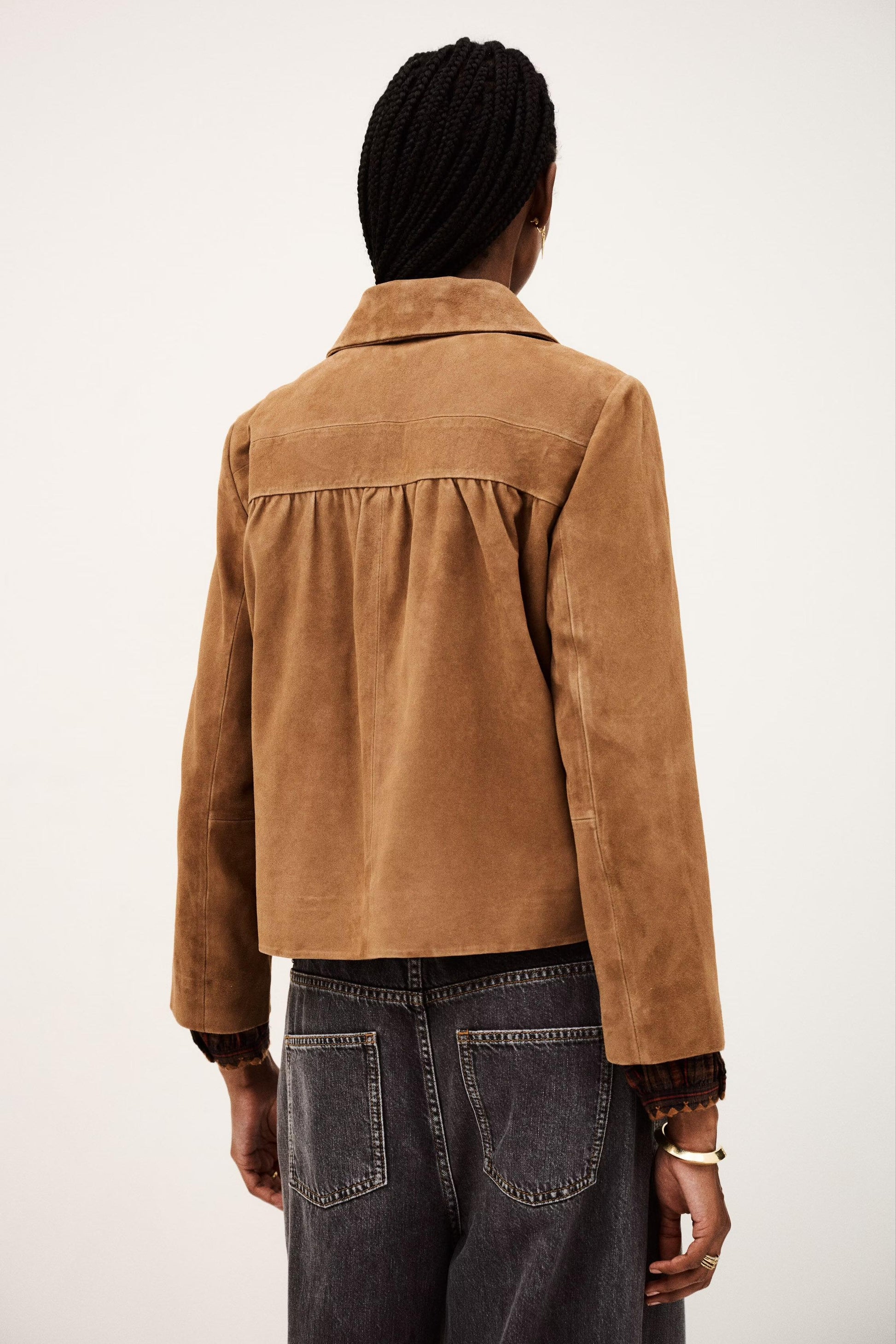 ba&sh Straight-Cut Jacket Milas Brown