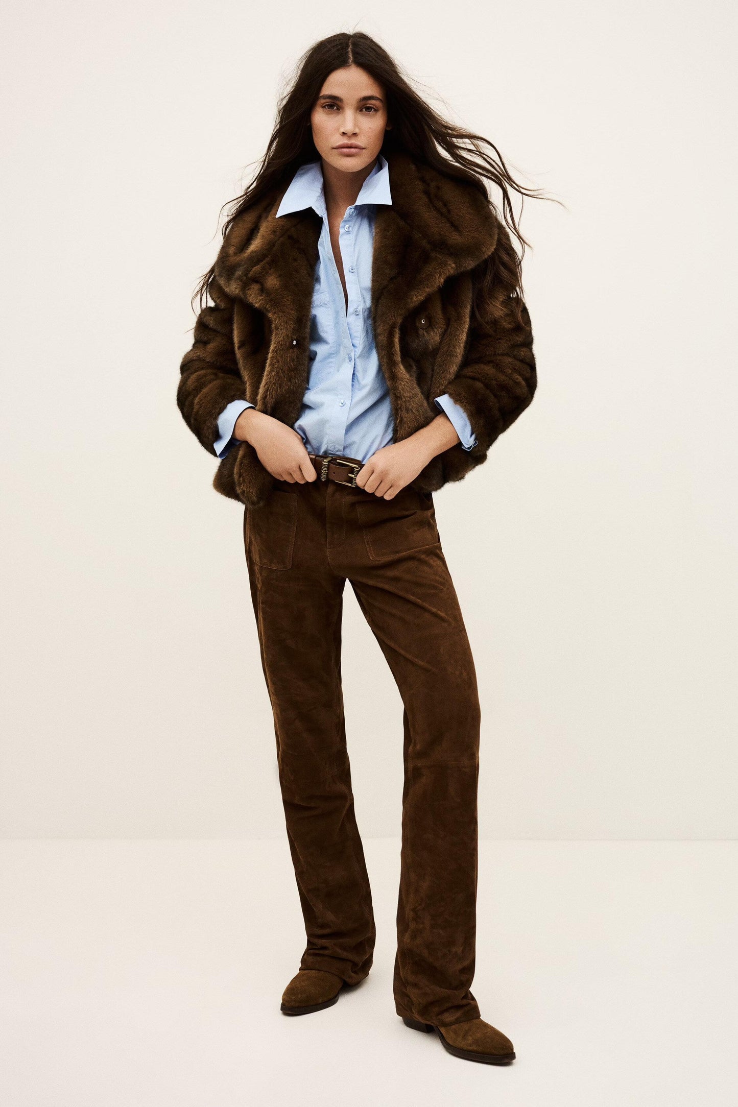 ba&sh Faux Fur Coat Foxy Brown