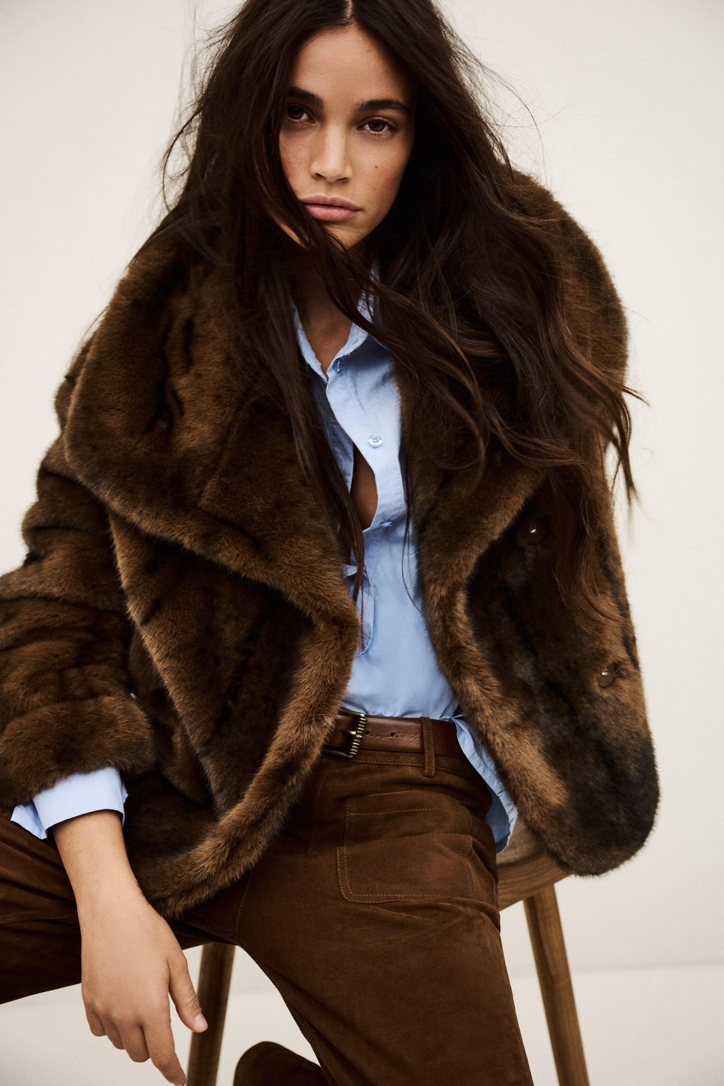 ba&sh Faux Fur Coat Foxy Brown