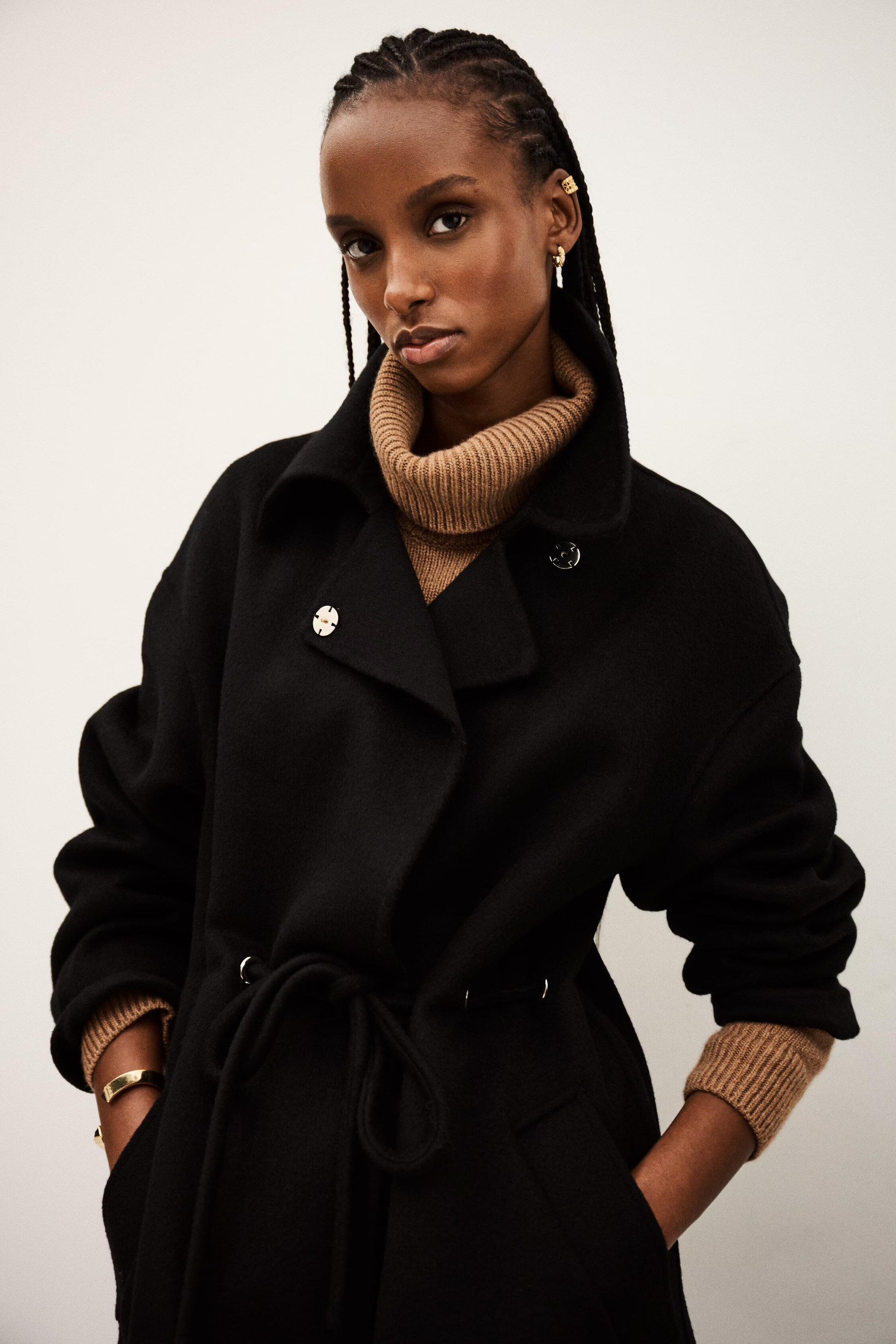ba&sh Trenchcoat Kate Black