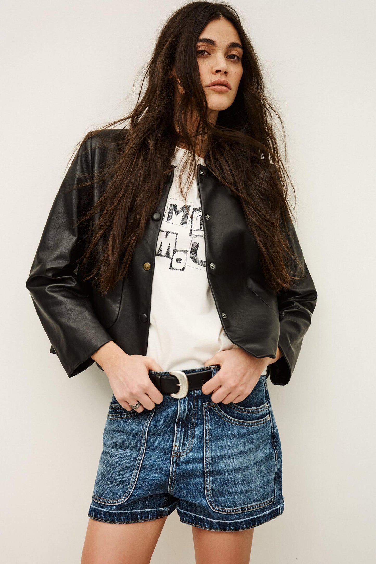 ba&sh 3/4 Sleeve Jacket Mylos Black