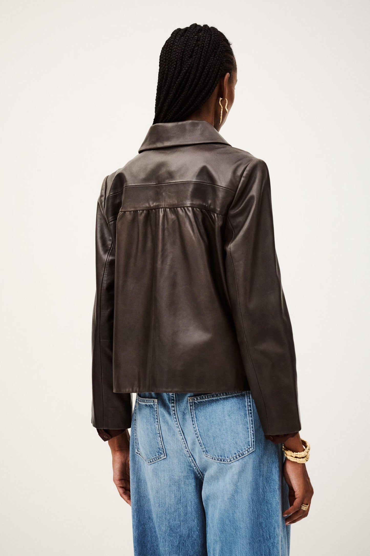 ba&sh Peter Pan Collar Jacket Milos Brown