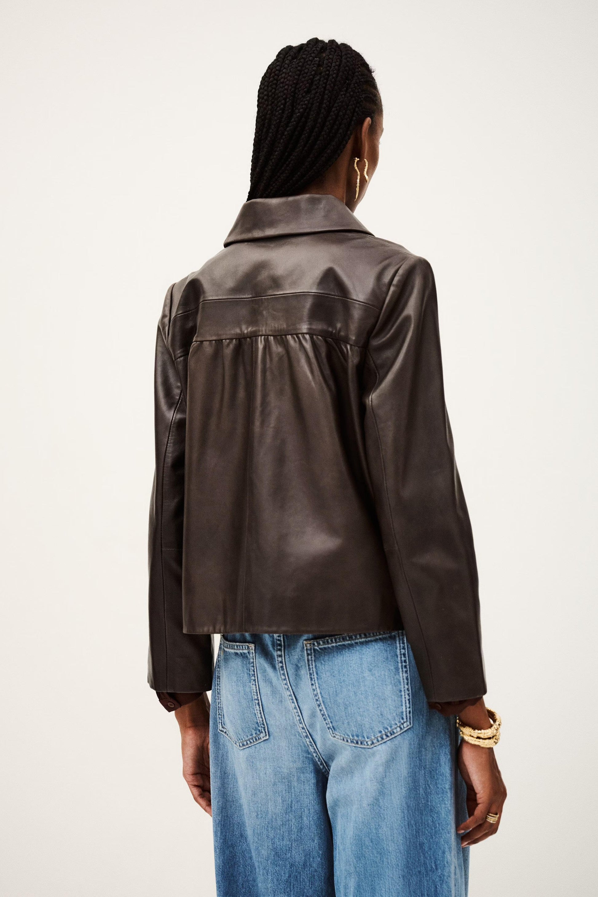 ba&sh Peter Pan Collar Jacket Milos Brown