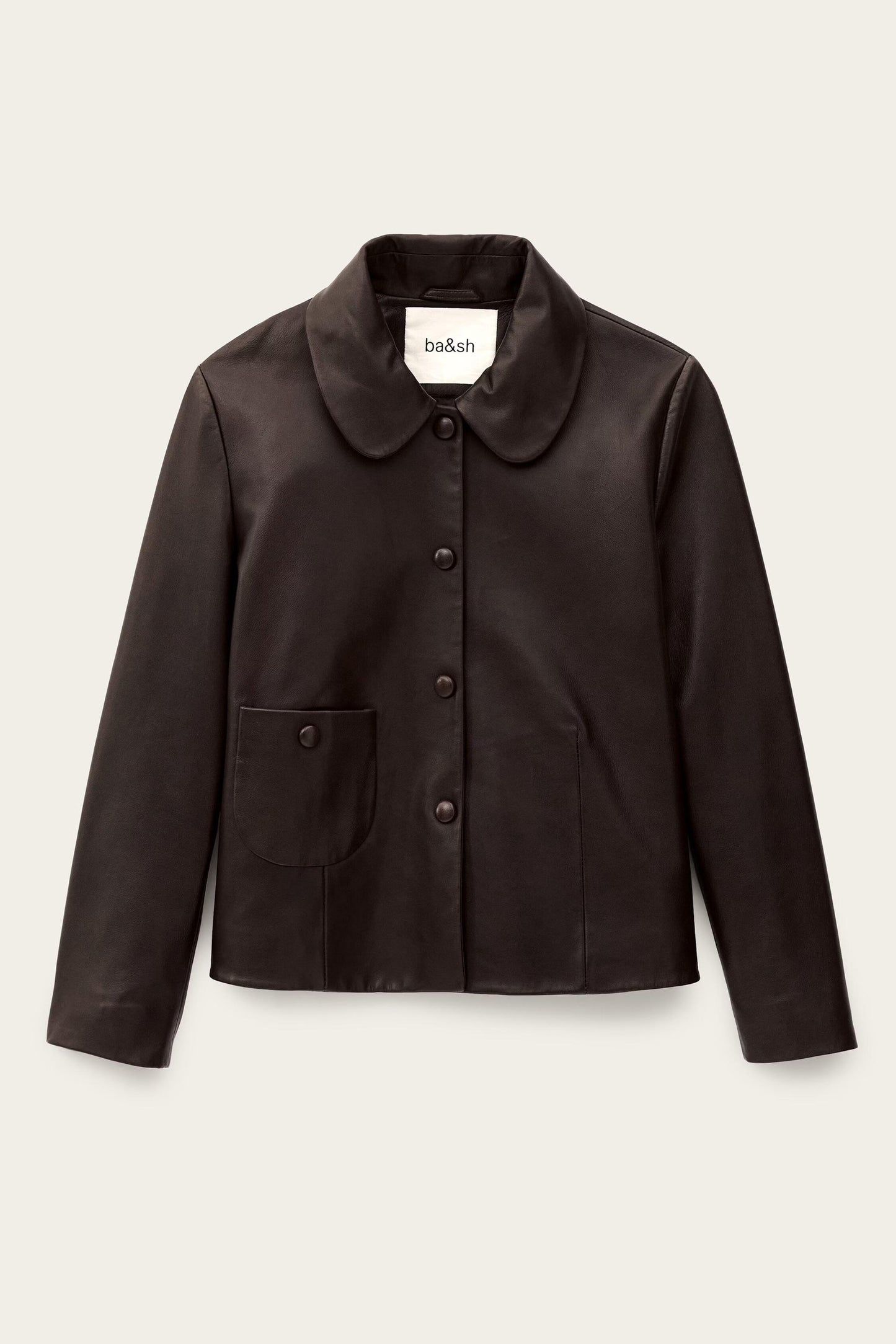 ba&sh Peter Pan Collar Jacket Milos Brown