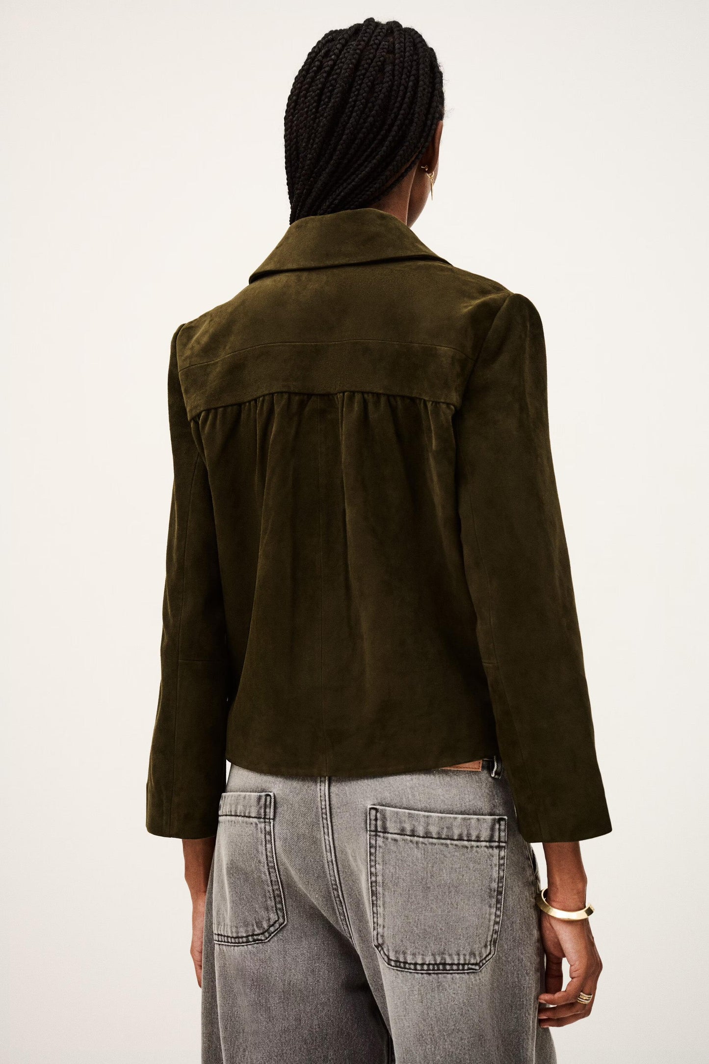 ba&sh Straight-Cut Jacket Milas Green