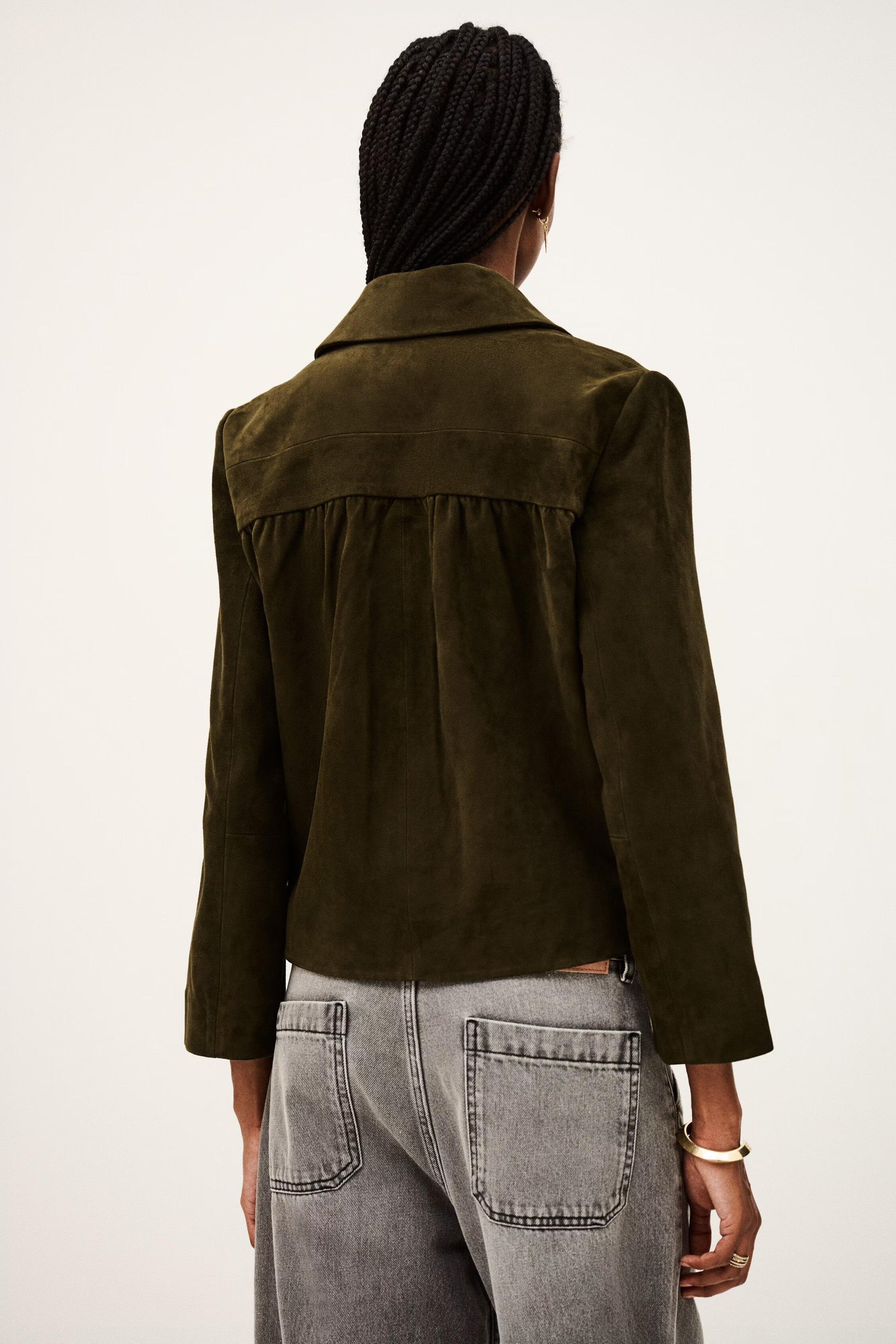 ba&sh Straight-Cut Jacket Milas Green