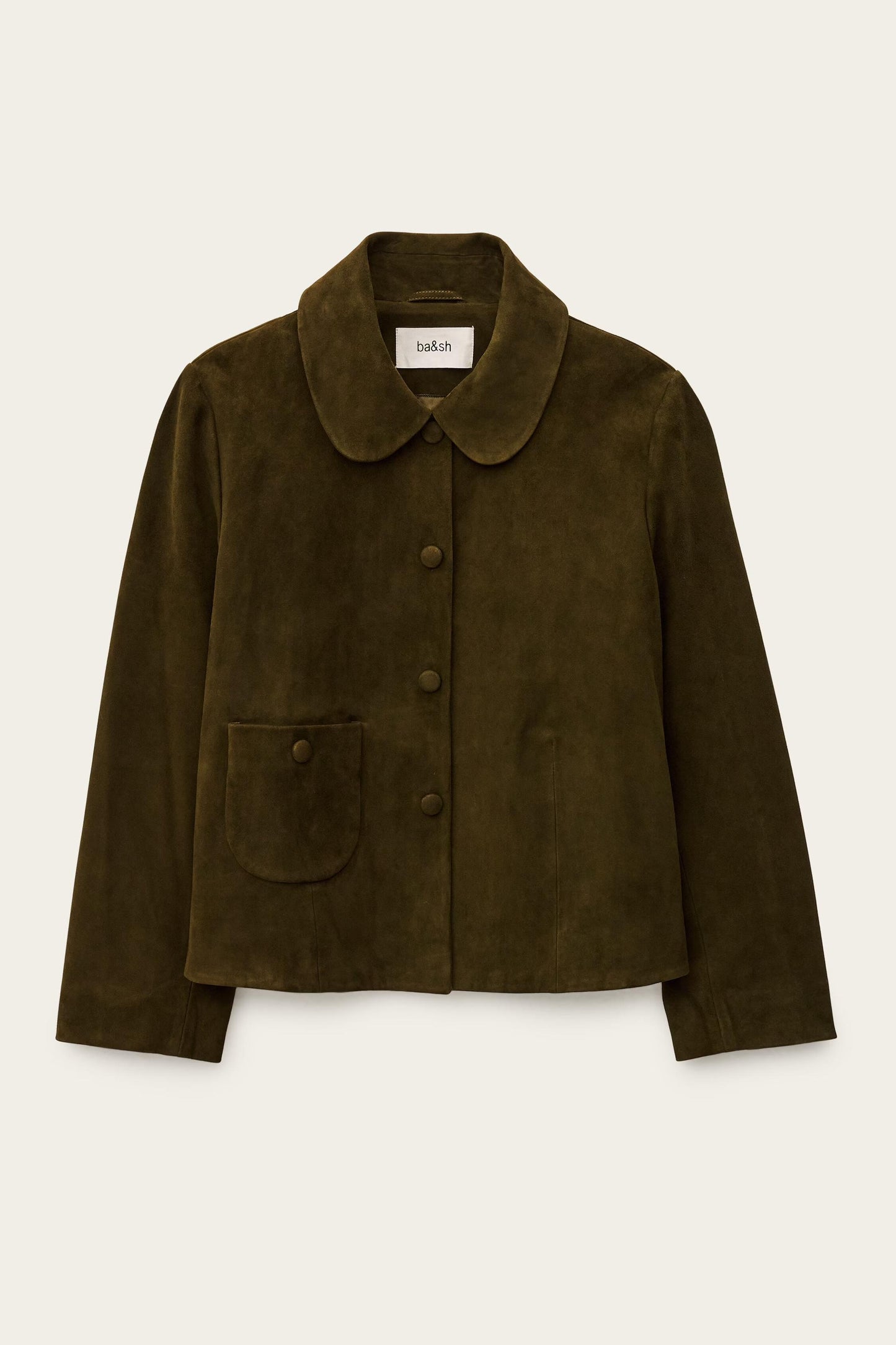 ba&sh Straight-Cut Jacket Milas Green