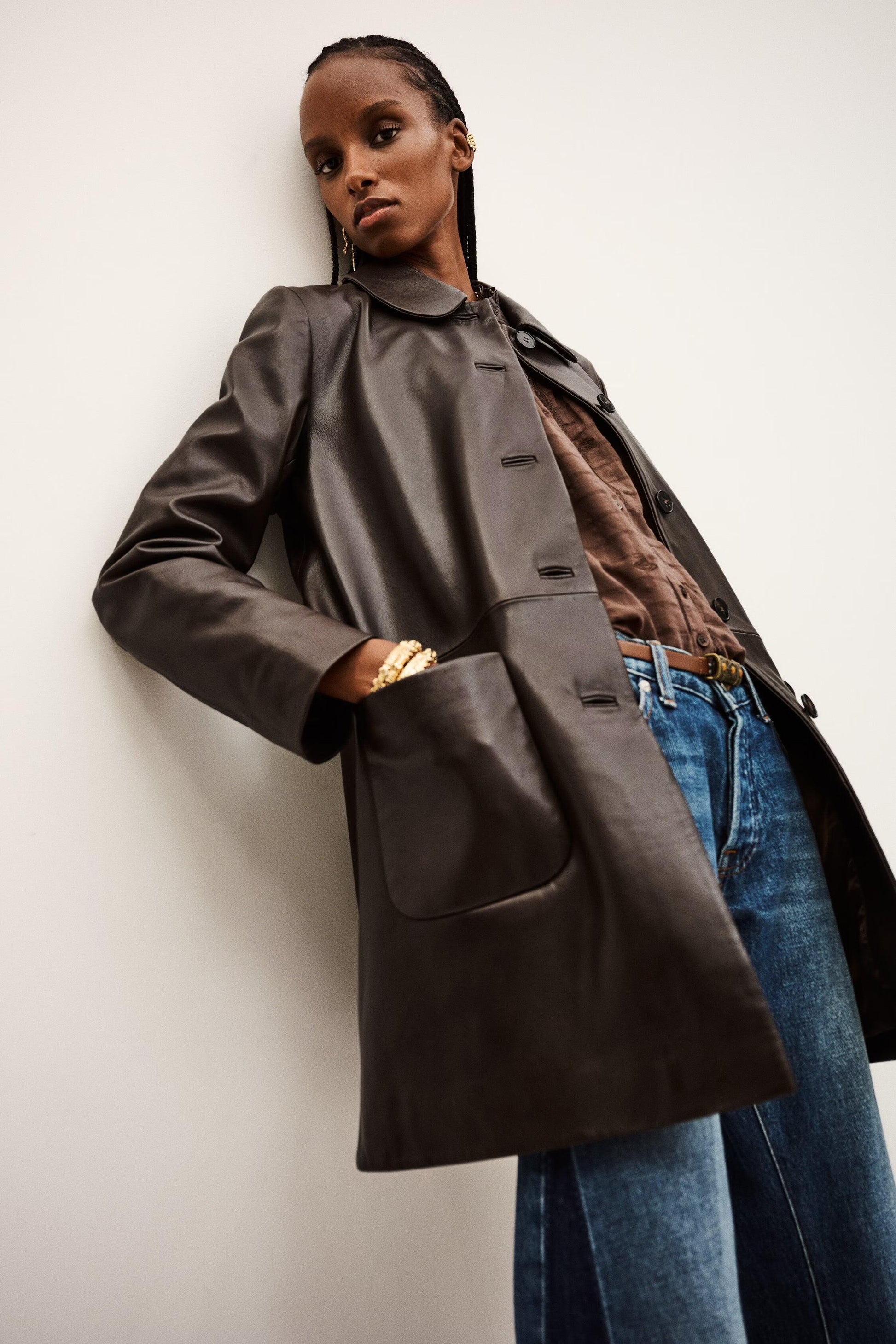 ba&sh 3/4-Length Coat Madie Brown