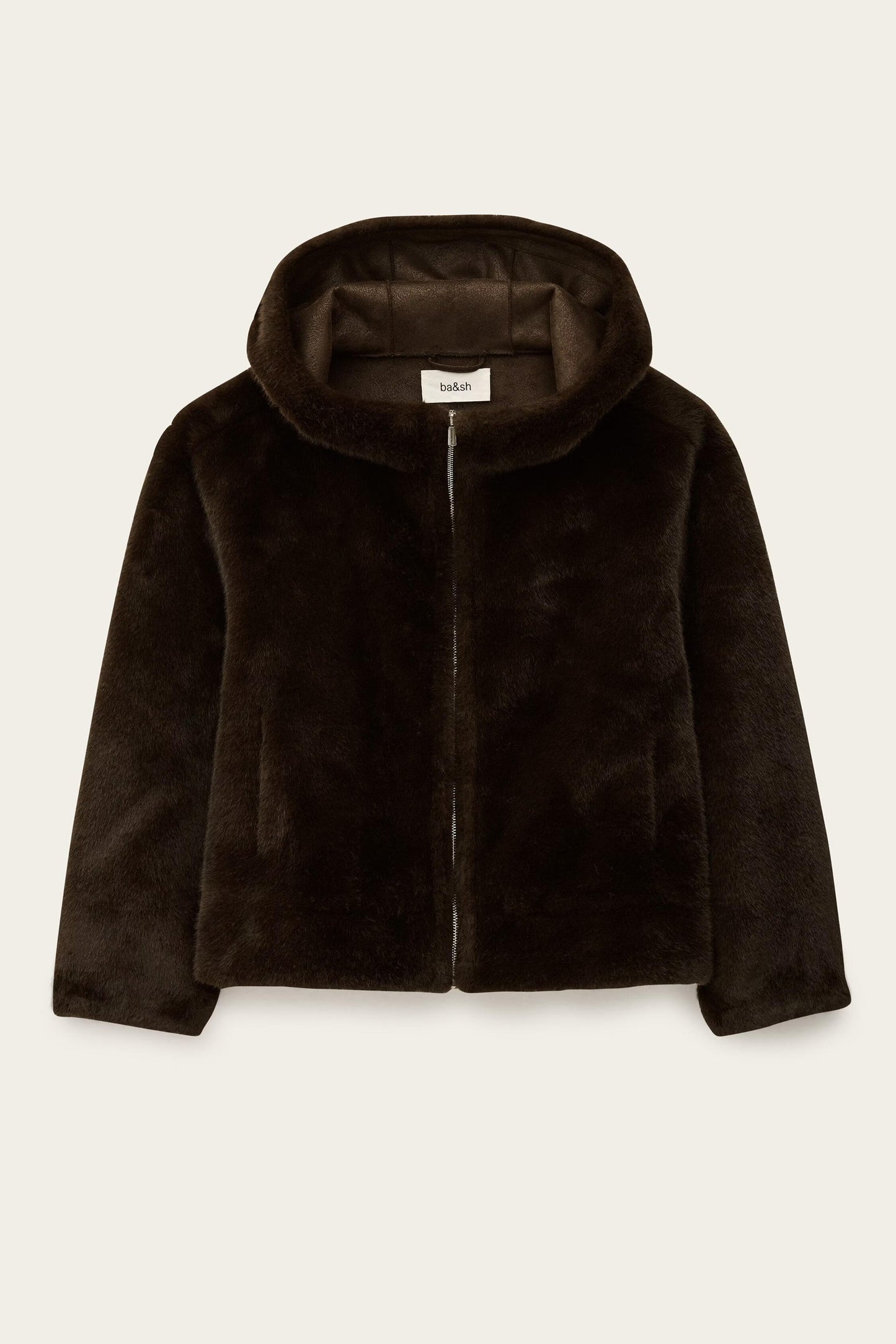 ba&sh Faux Fur Coat Pandy Brown
