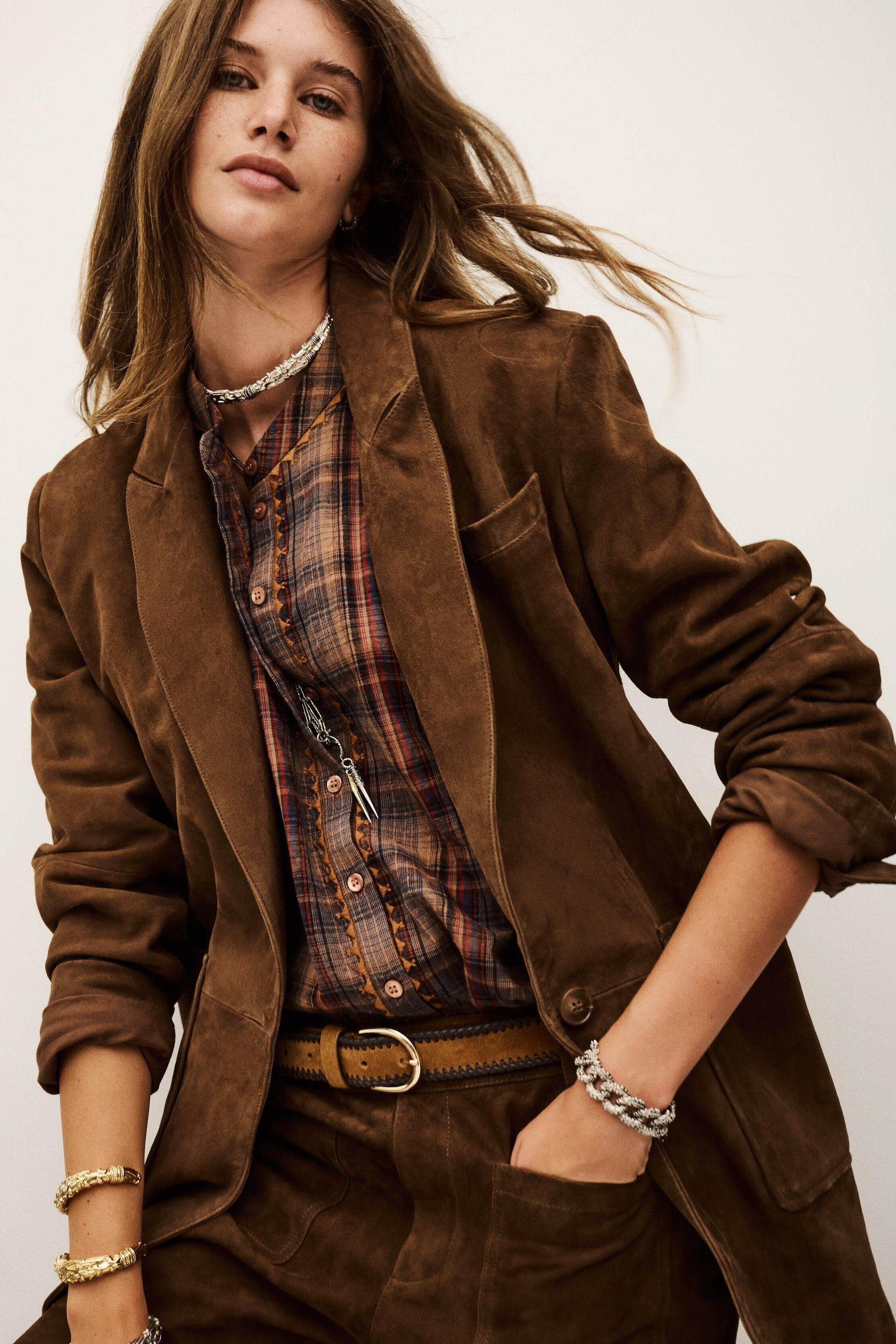 ba&sh Blazer Style Jacket Mosty Brown