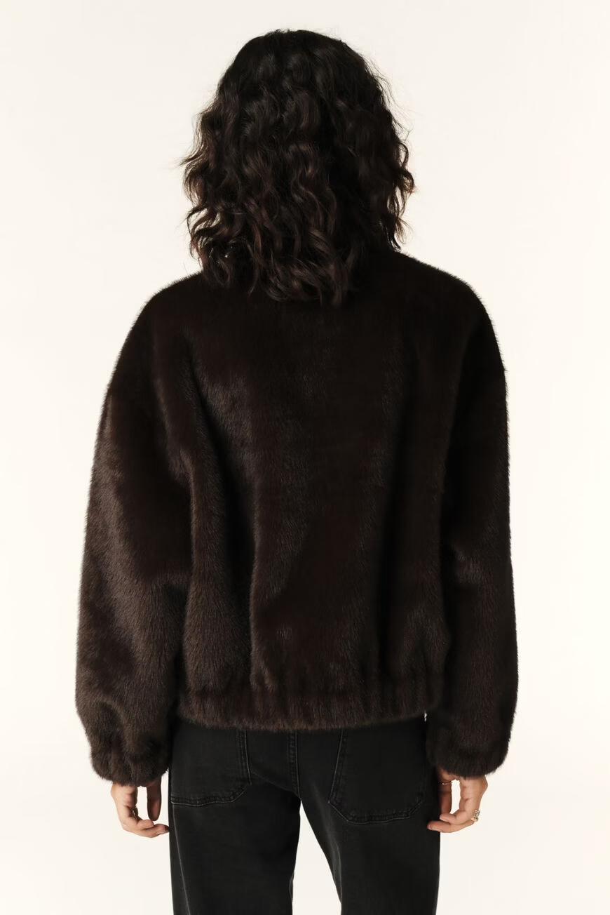 ba&sh Short Loose-Fitting Jacket Paros Brown