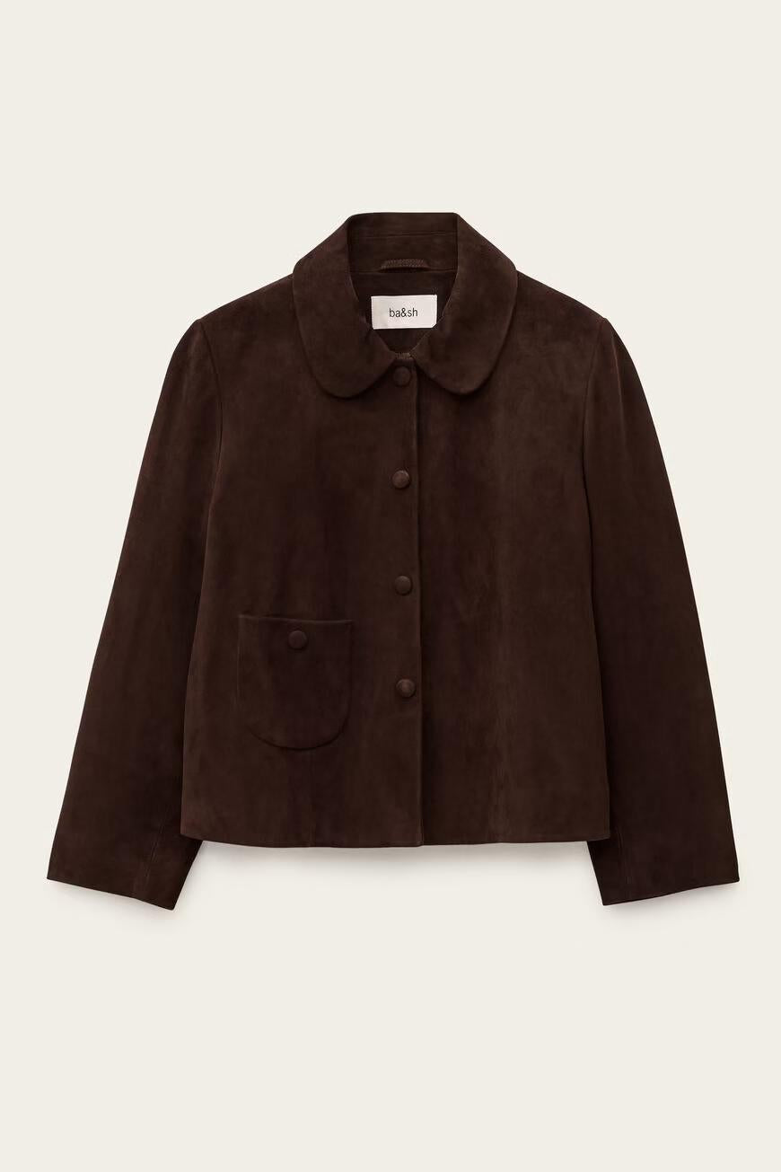 ba&sh Straight-Cut Jacket Milas Brown