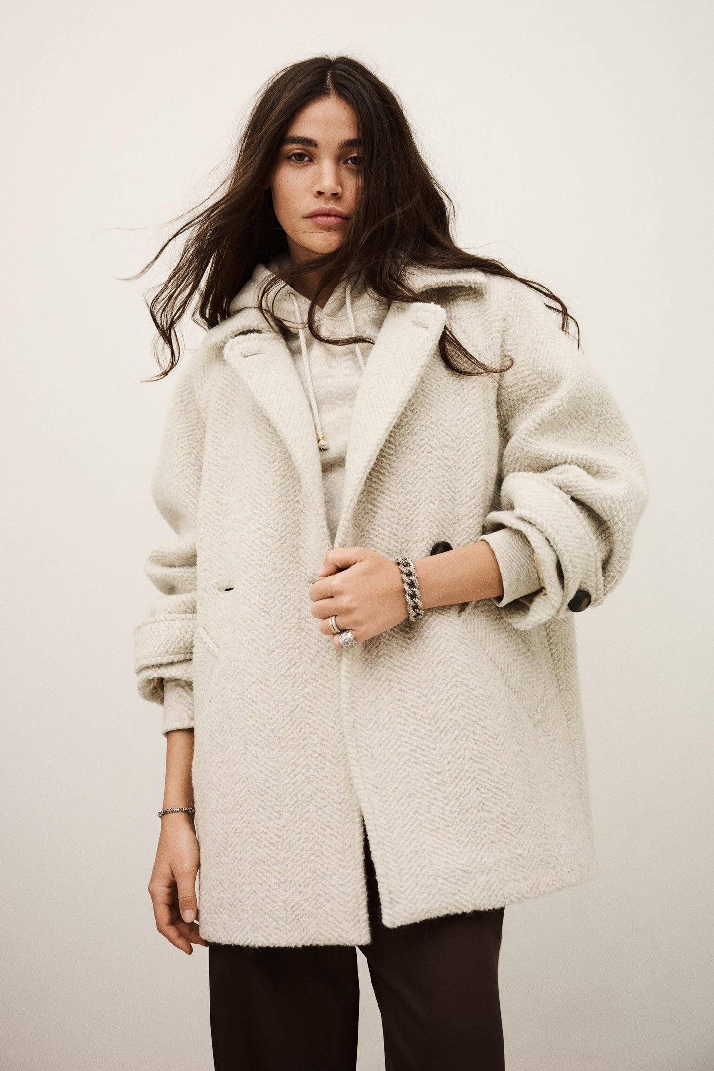 ba&sh Coat Olsom Off-White