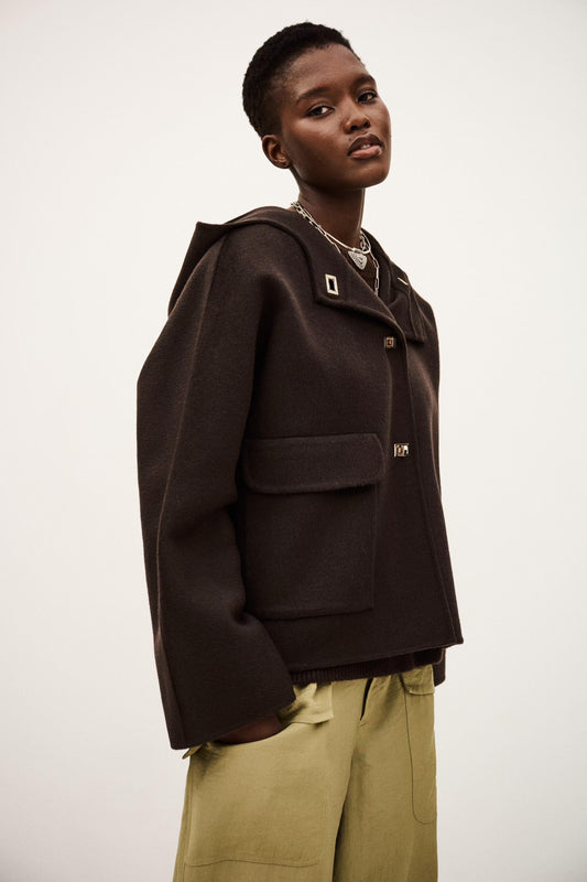ba&sh Hooded Jacket Kove Brown