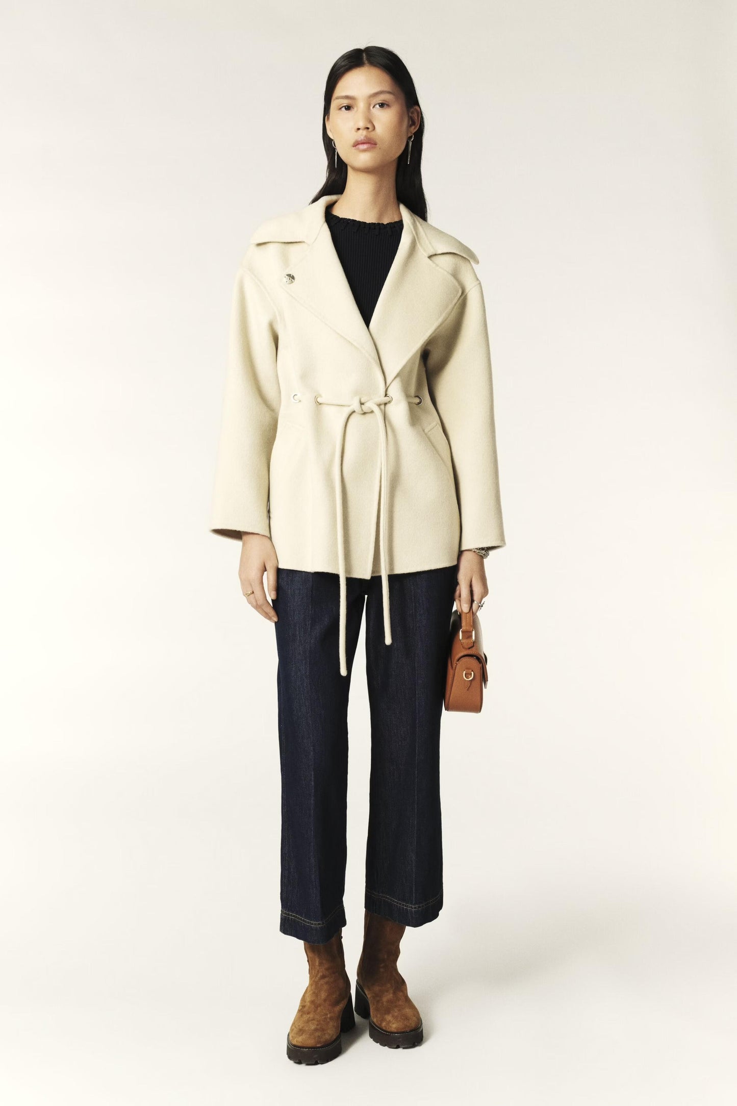 ba&sh Belted Coat Kam Off-White