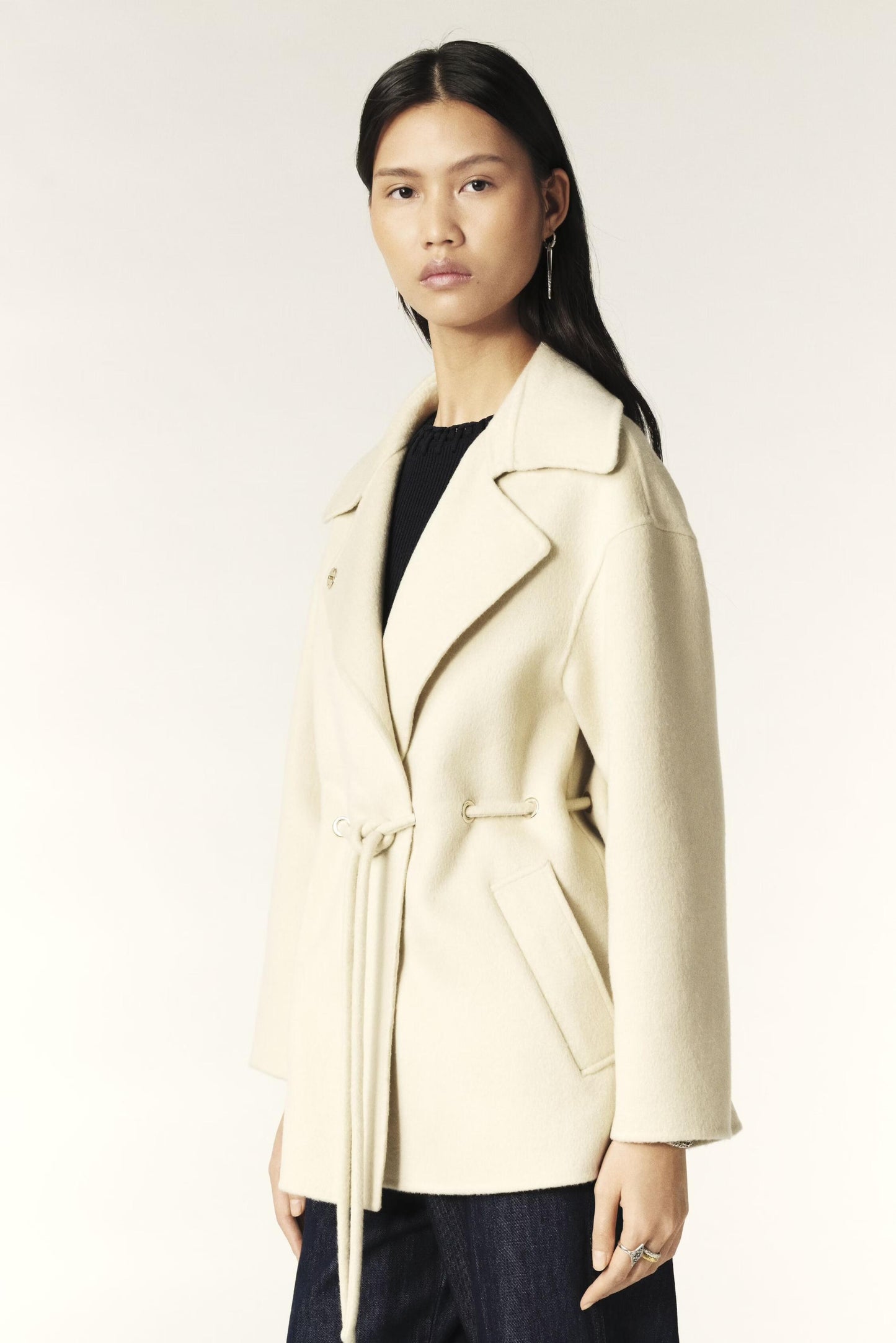 ba&sh Belted Coat Kam Off-White