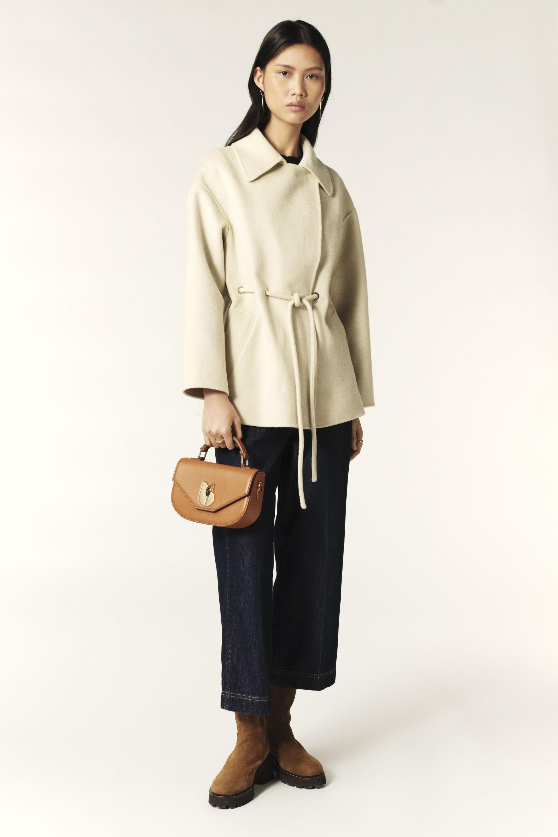 ba&sh Belted Coat Kam Off-White