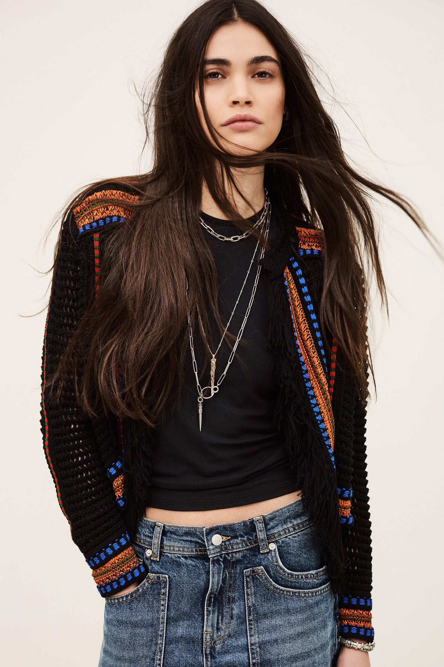 ba&sh Knit Cardigan Bianca Multicolored
