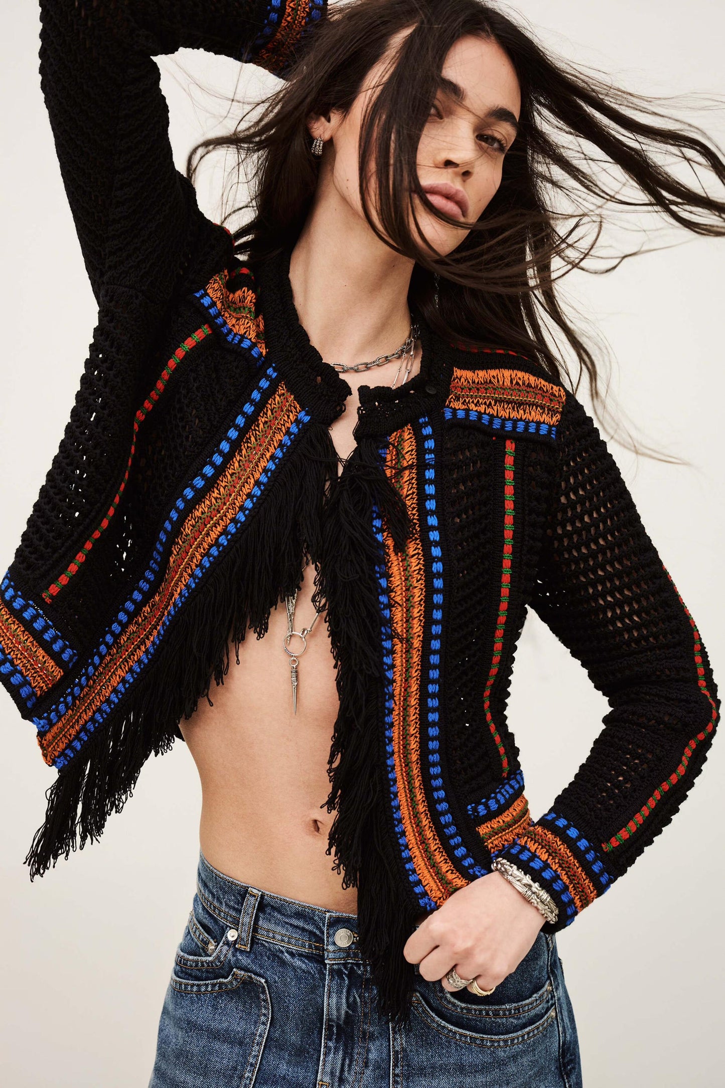 ba&sh Knit Cardigan Bianca Multicolored