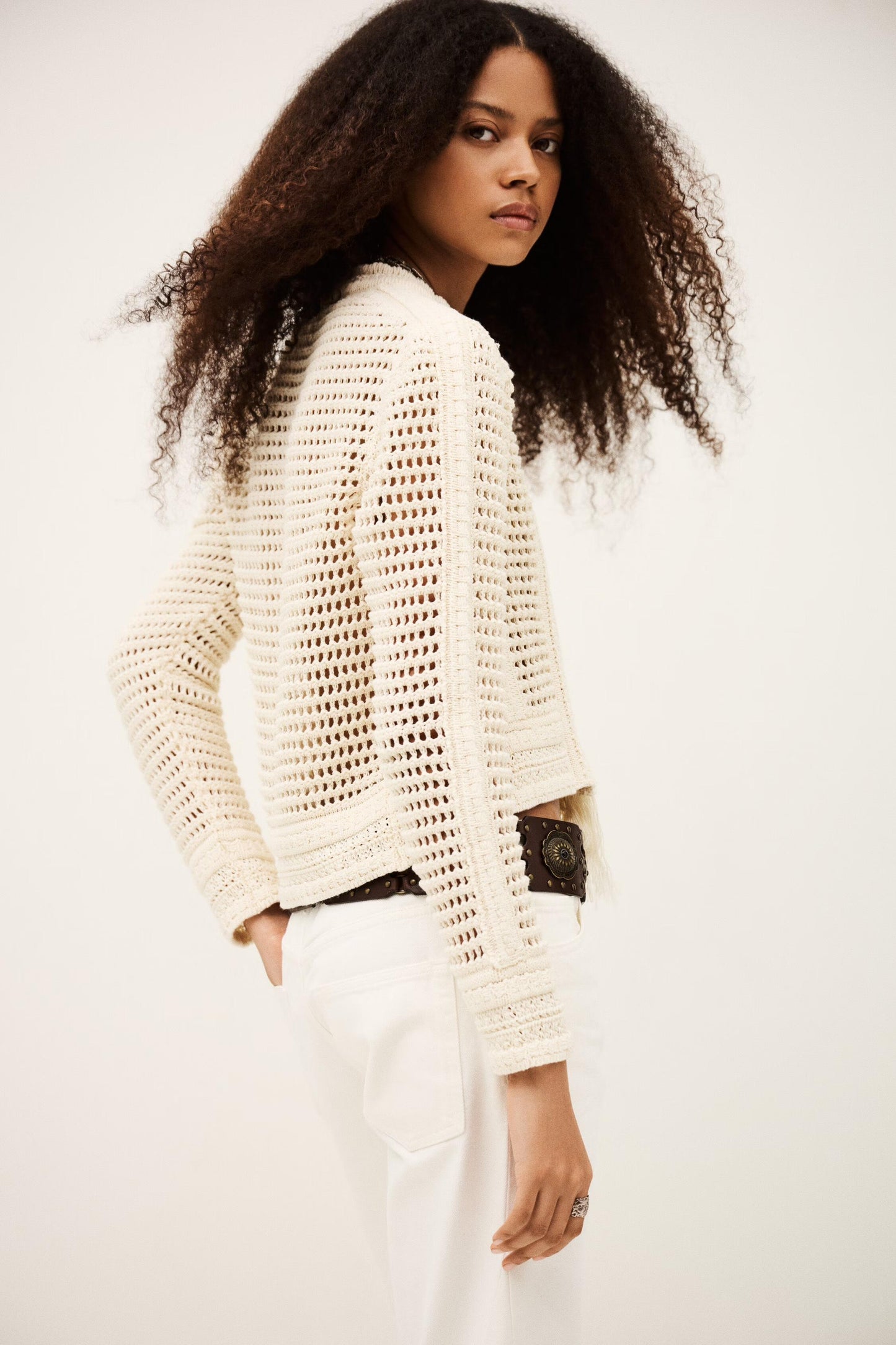 ba&sh Knit Cardigan Bianca Off-White