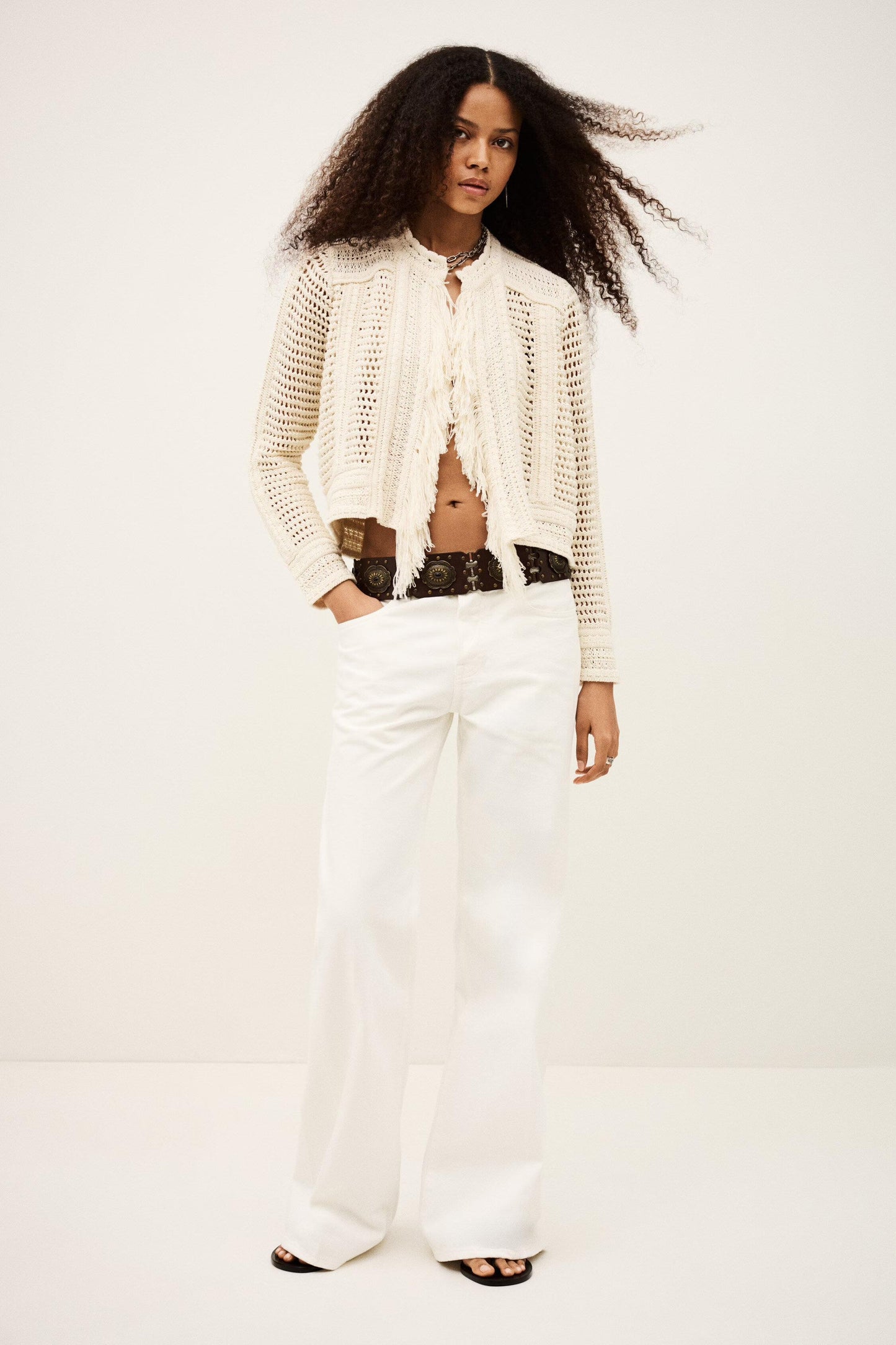 ba&sh Knit Cardigan Bianca Off-White