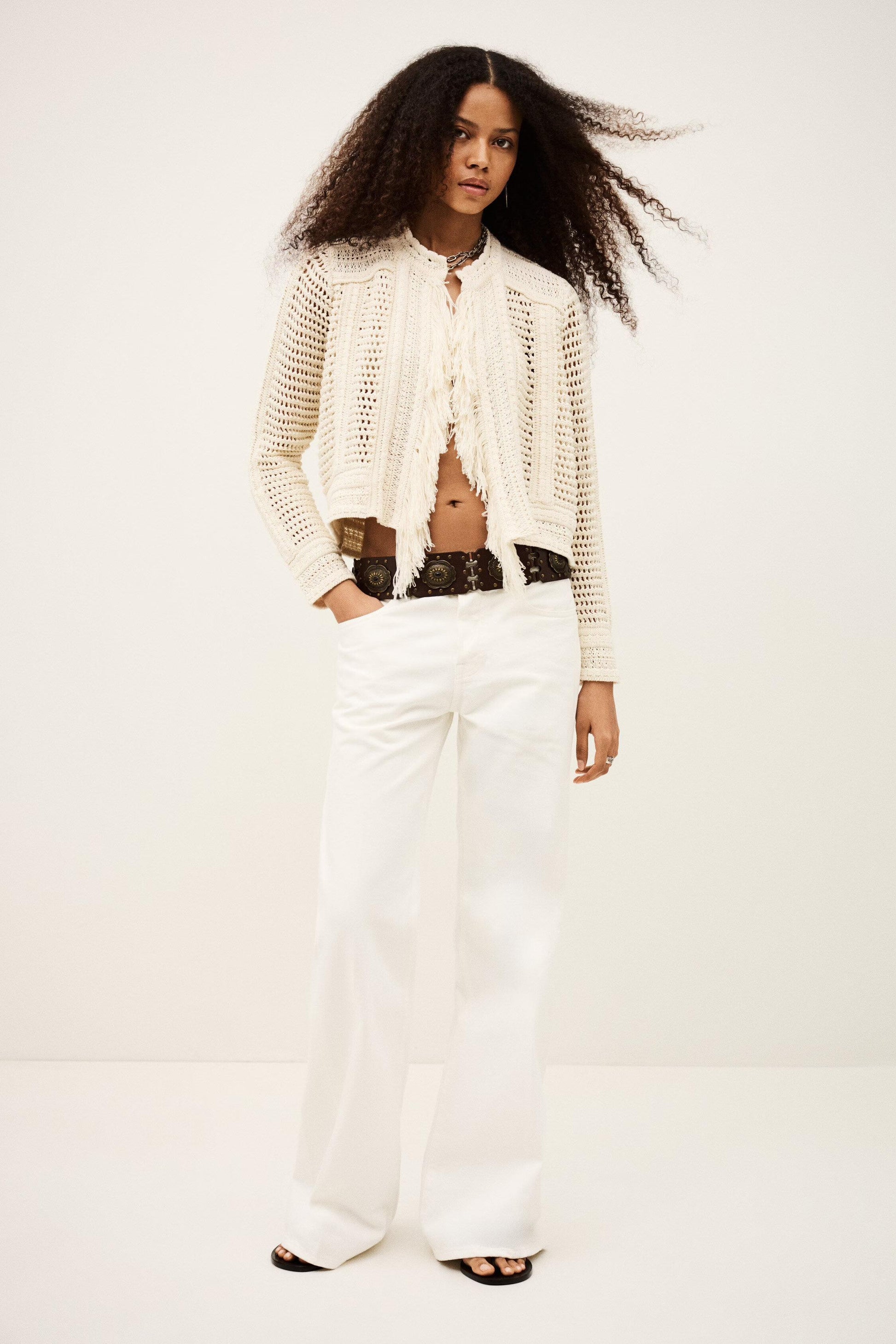 ba&sh Knit Cardigan Bianca Off-White