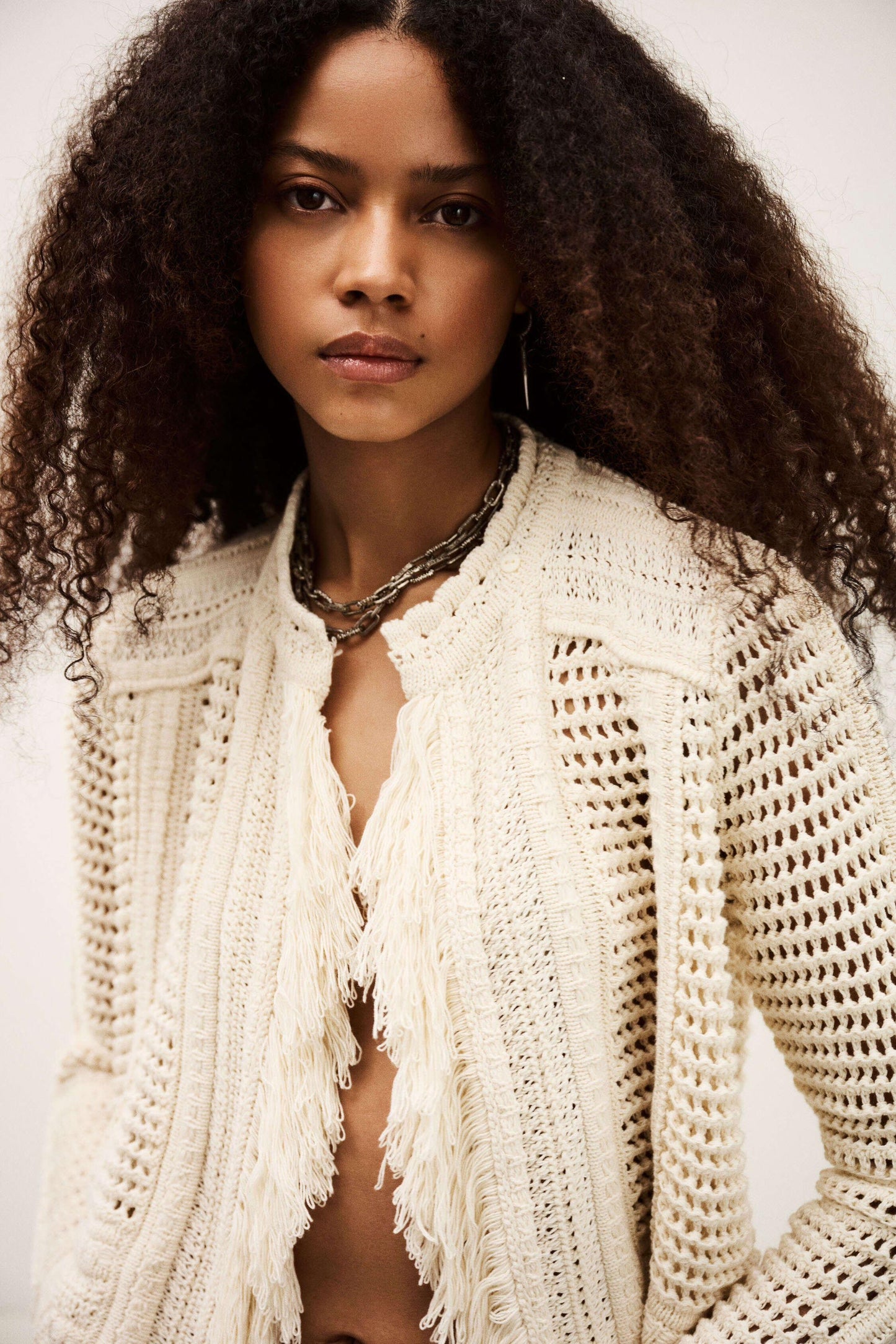 ba&sh Knit Cardigan Bianca Off-White