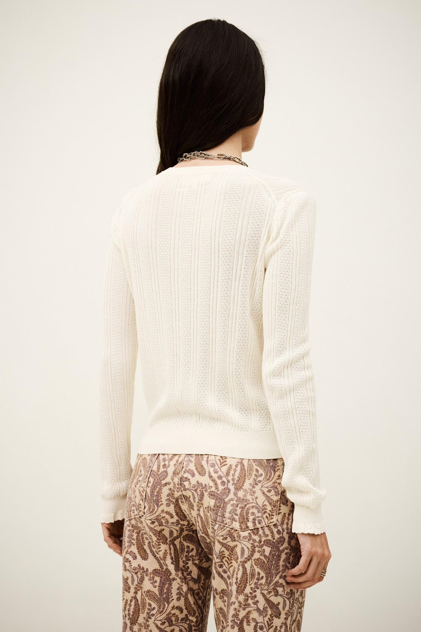 ba&sh Knit Cardigan Viviana Off-White