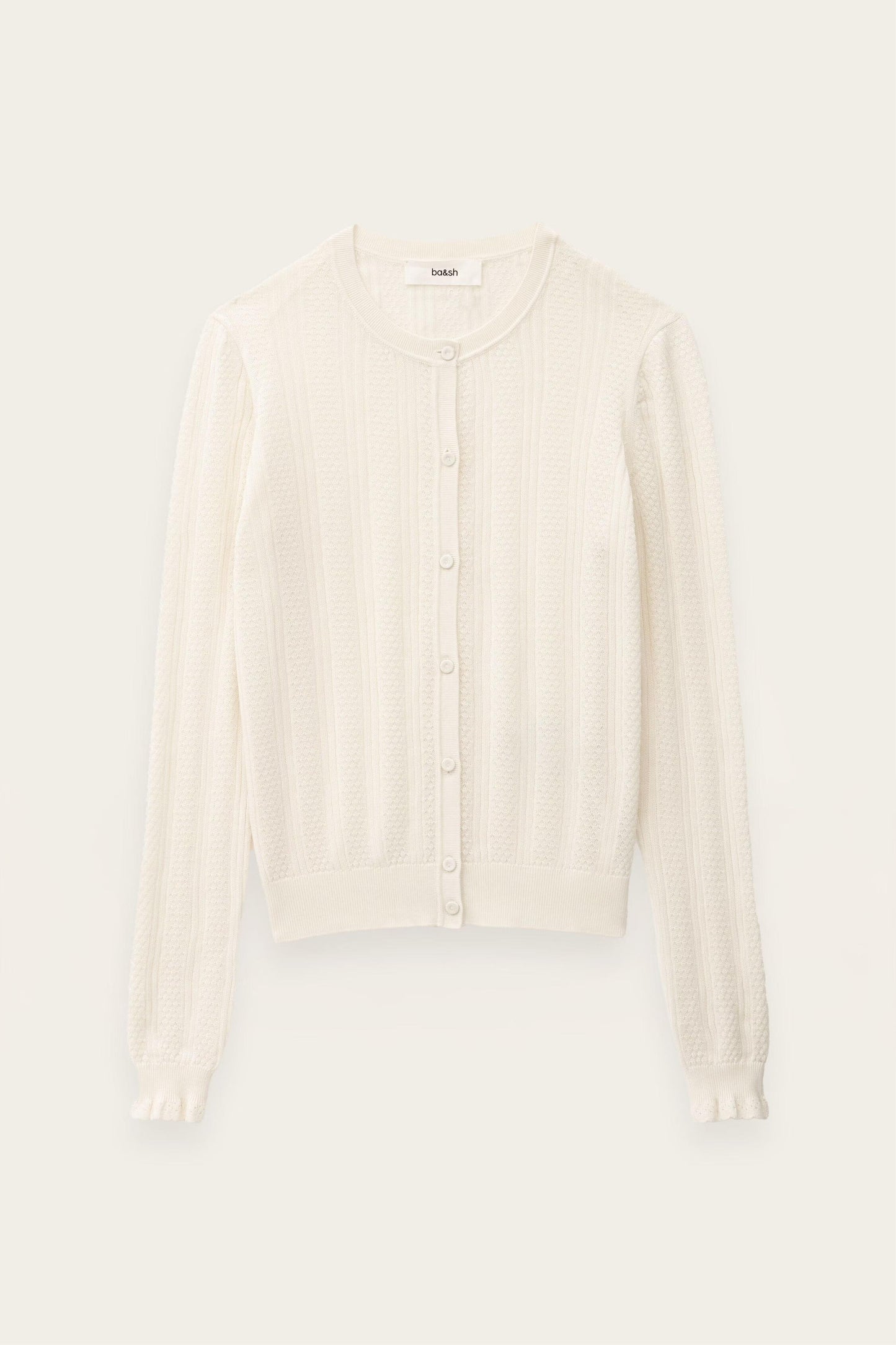 ba&sh Knit Cardigan Viviana Off-White