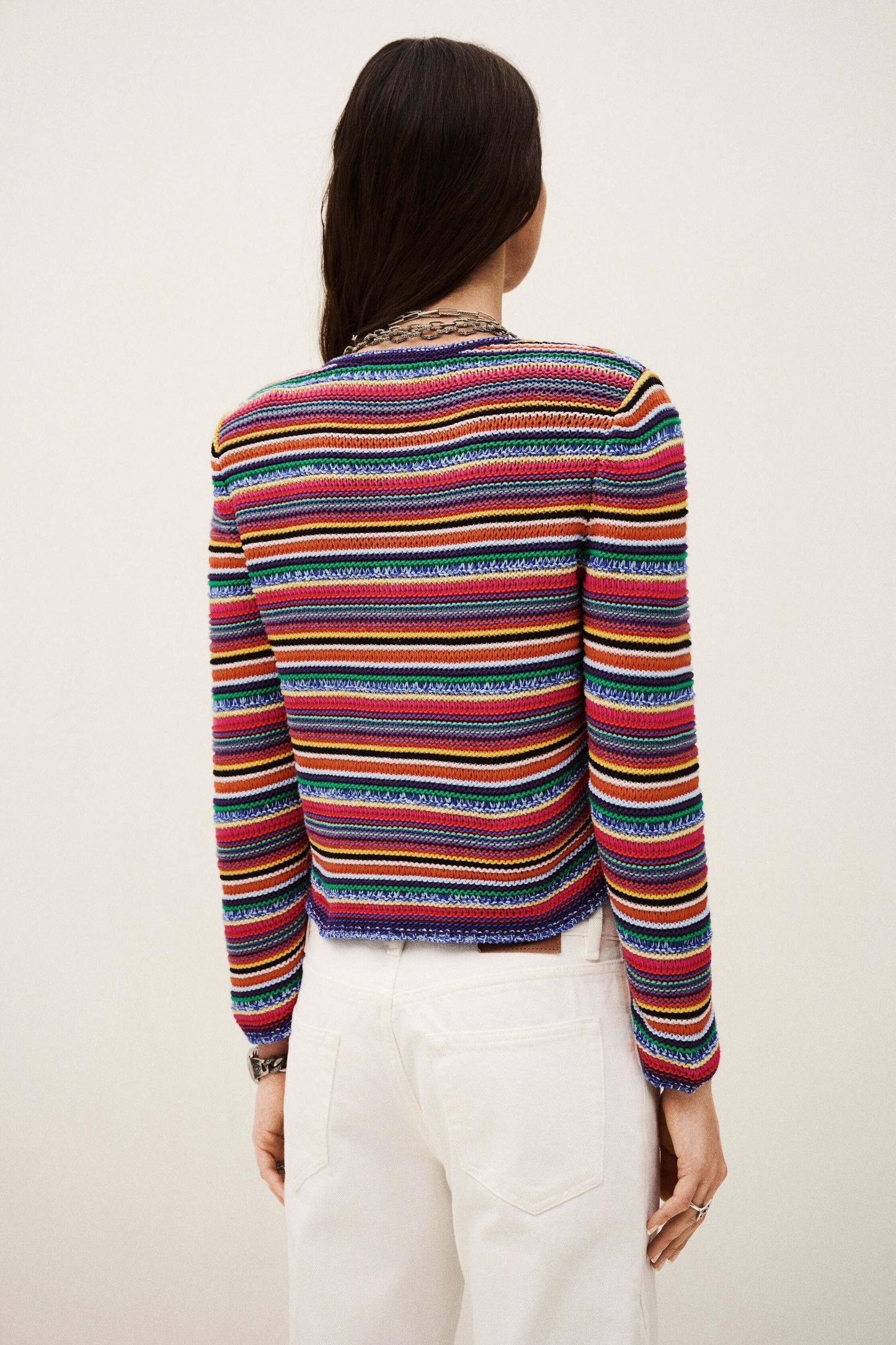 ba&sh Round Striped Cardigan Fanny Multicolored