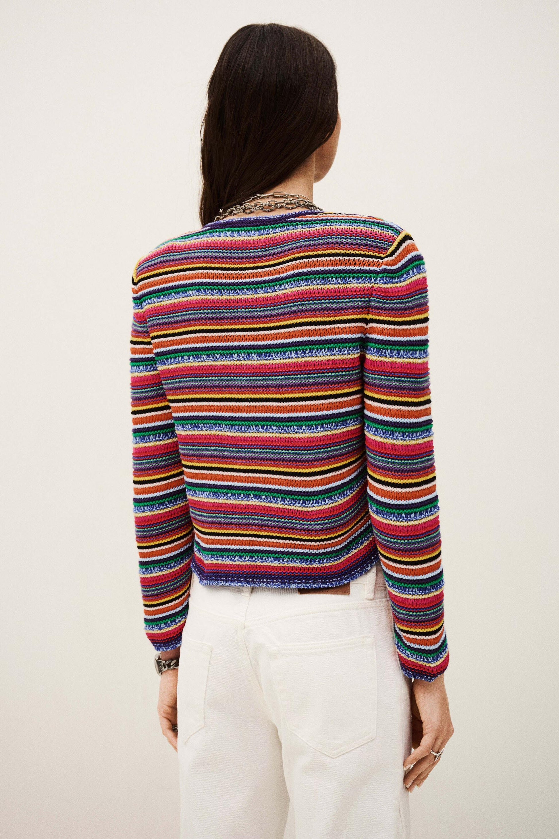 ba&sh Round Striped Cardigan Fanny Multicolored