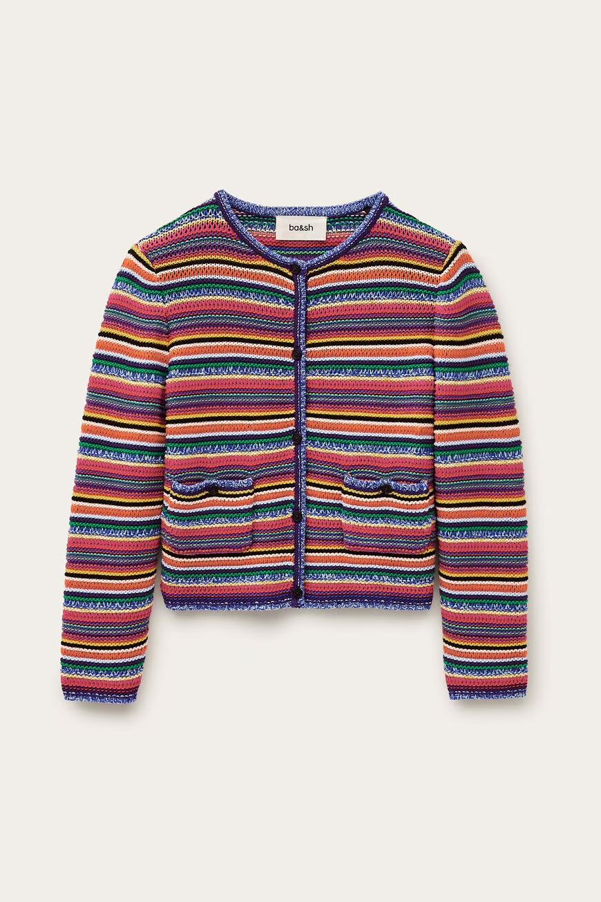 ba&sh Round Striped Cardigan Fanny Multicolored