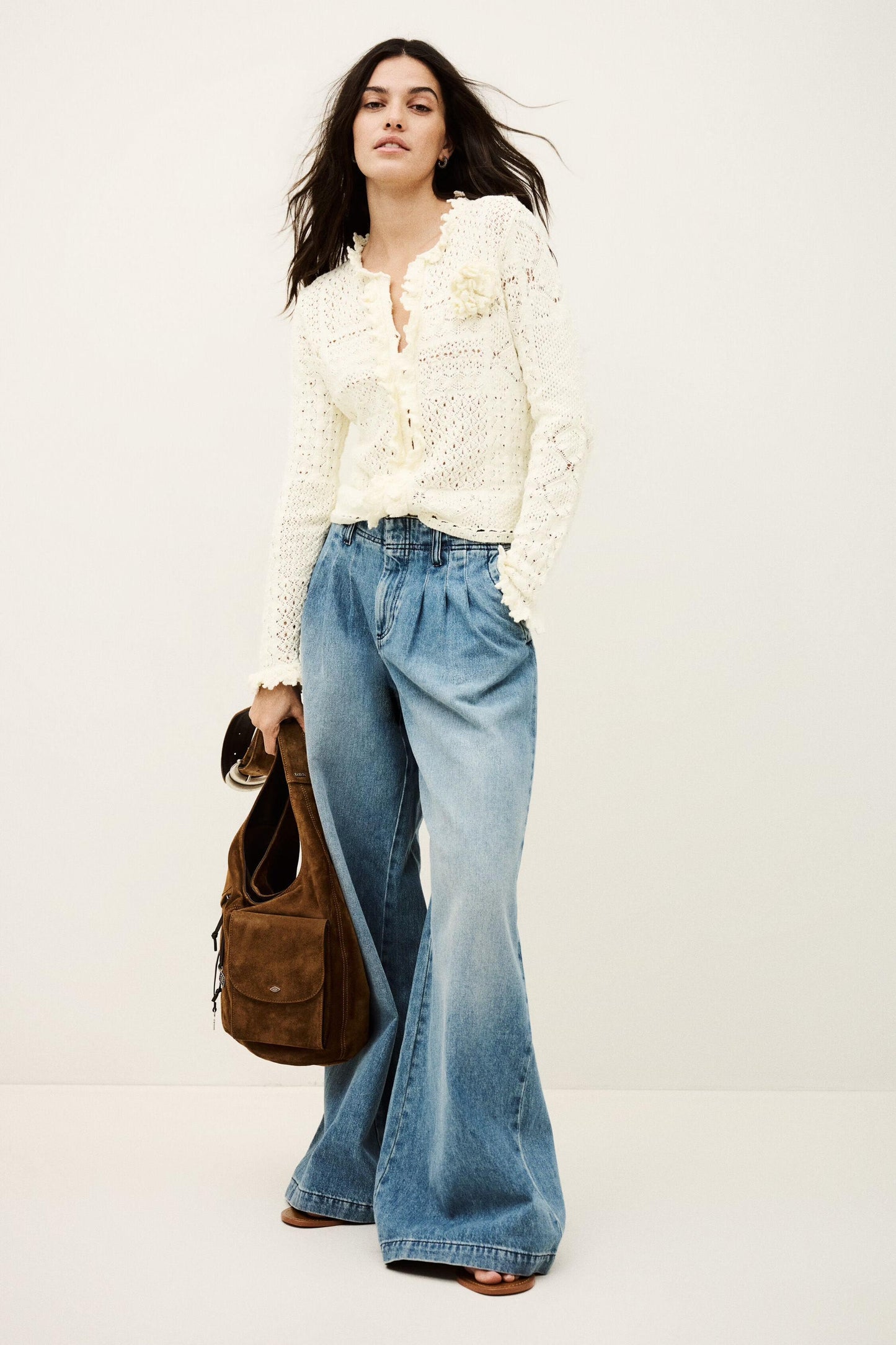 ba&sh Knit Cardigan Soria Off-White