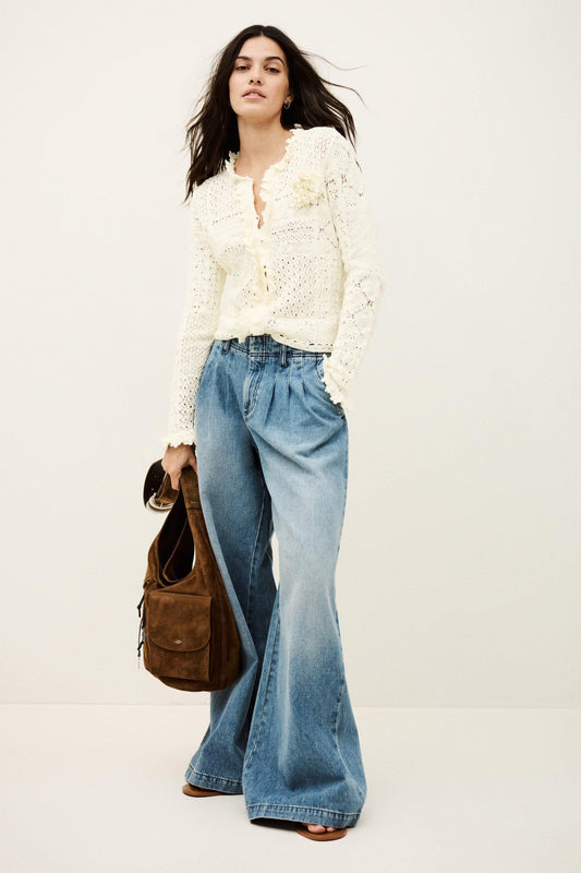 ba&sh Knit Cardigan Soria Off-White