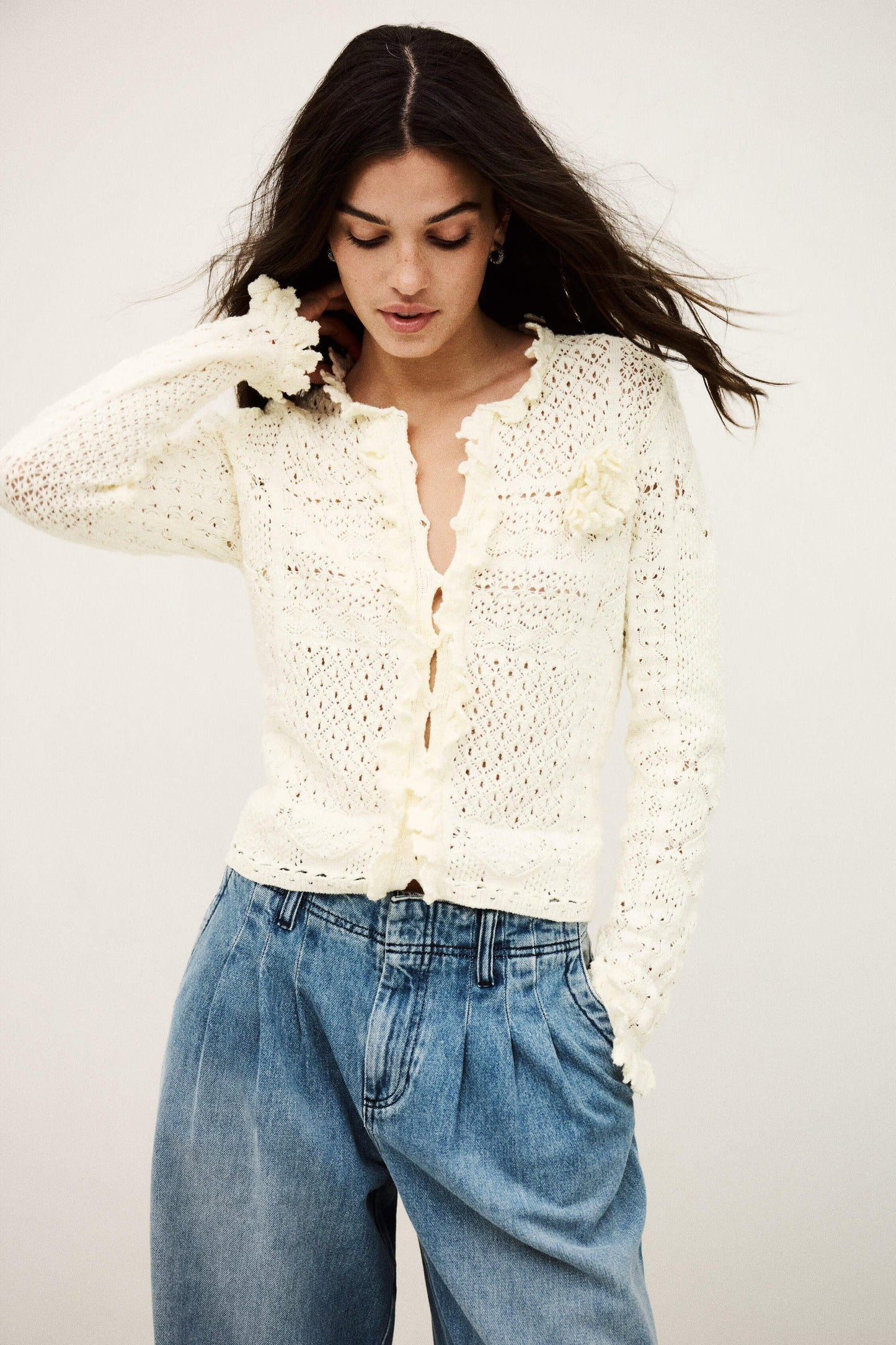 ba&sh Knit Cardigan Soria Off-White