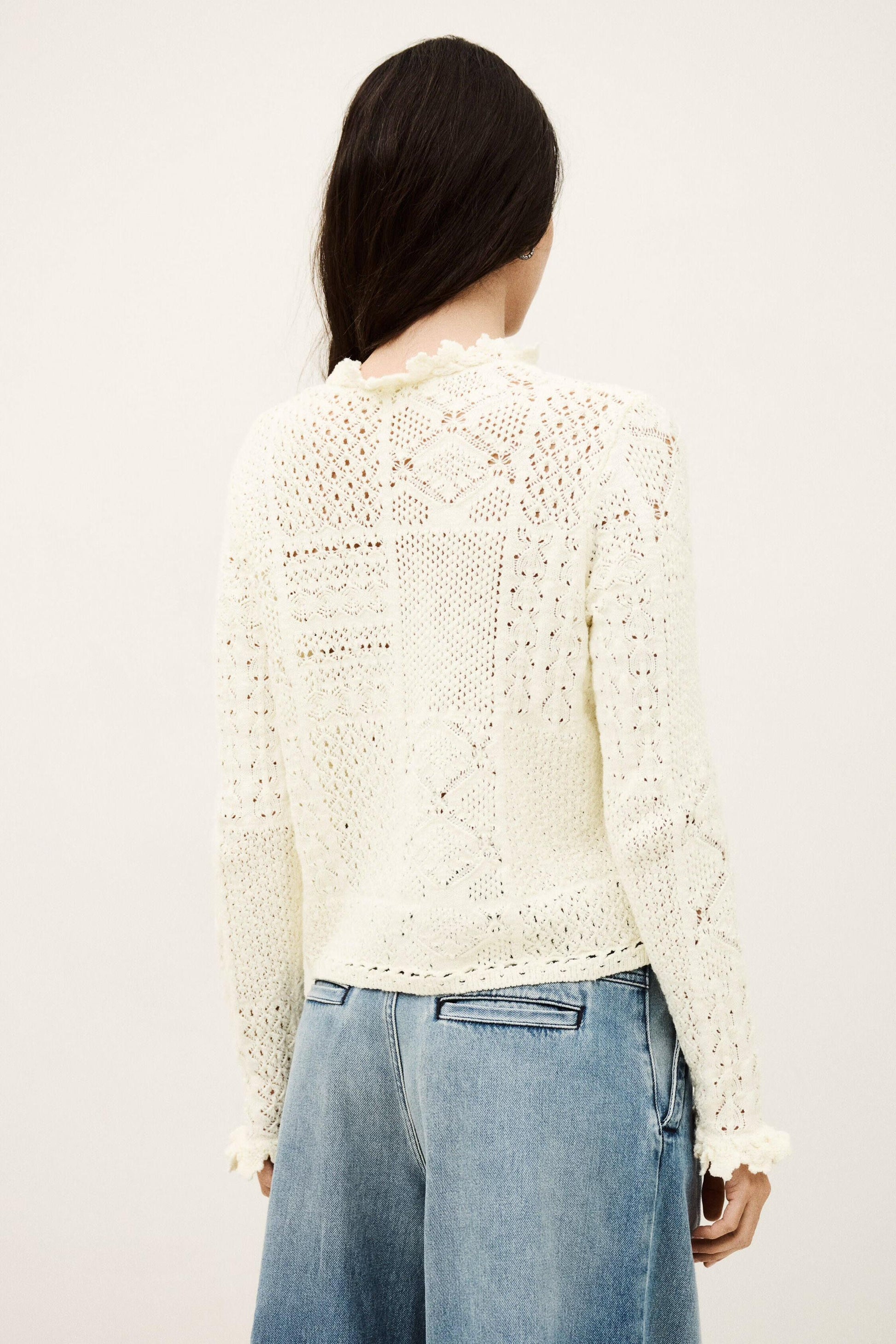 ba&sh Knit Cardigan Soria Off-White