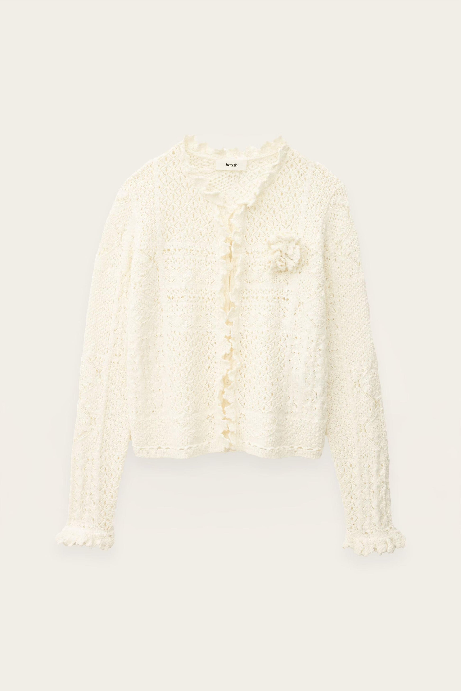 ba&sh Knit Cardigan Soria Off-White