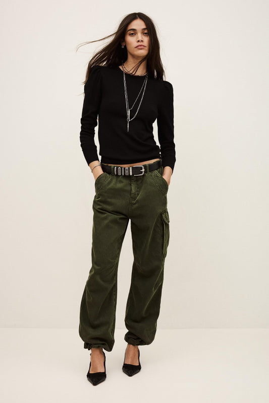 ba&sh Sweater With Long Balloon Sleeves Britanie Black