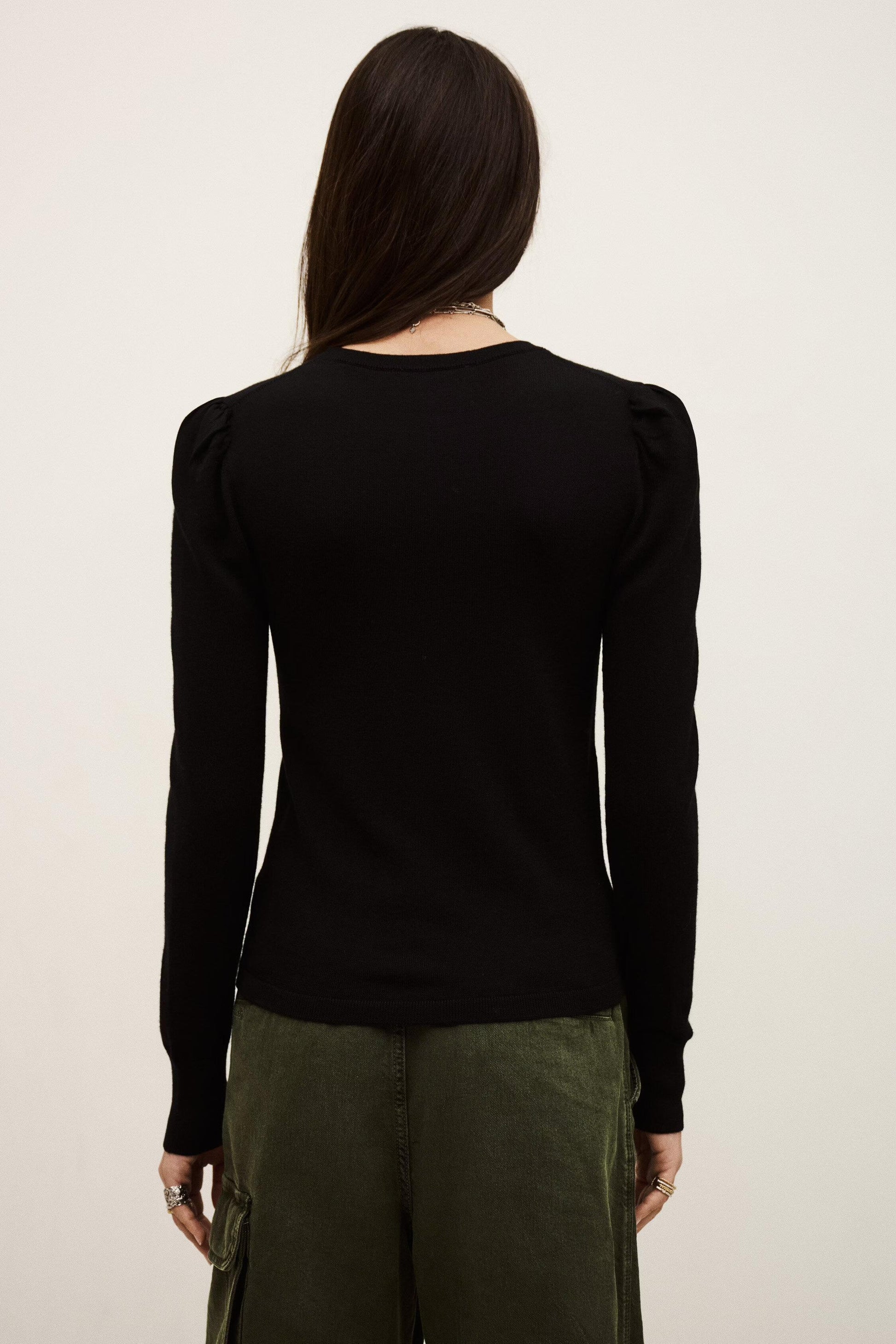 ba&sh Sweater With Long Balloon Sleeves Britanie Black