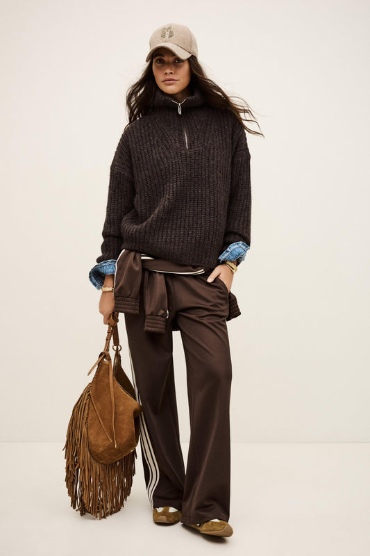 ba&sh Loose-Fitting Sweater Beltane Brown