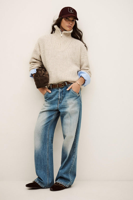 ba&sh Loose-Fitting Sweater Beltane White