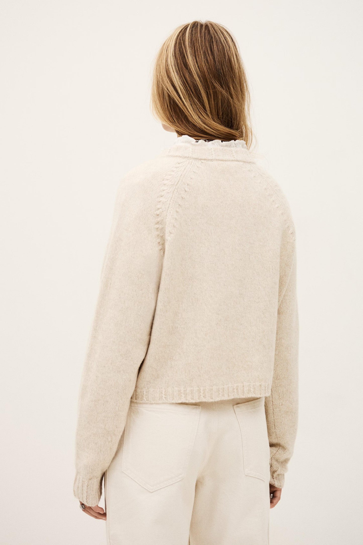 ba&sh Cropped Sweater Corvy Beige