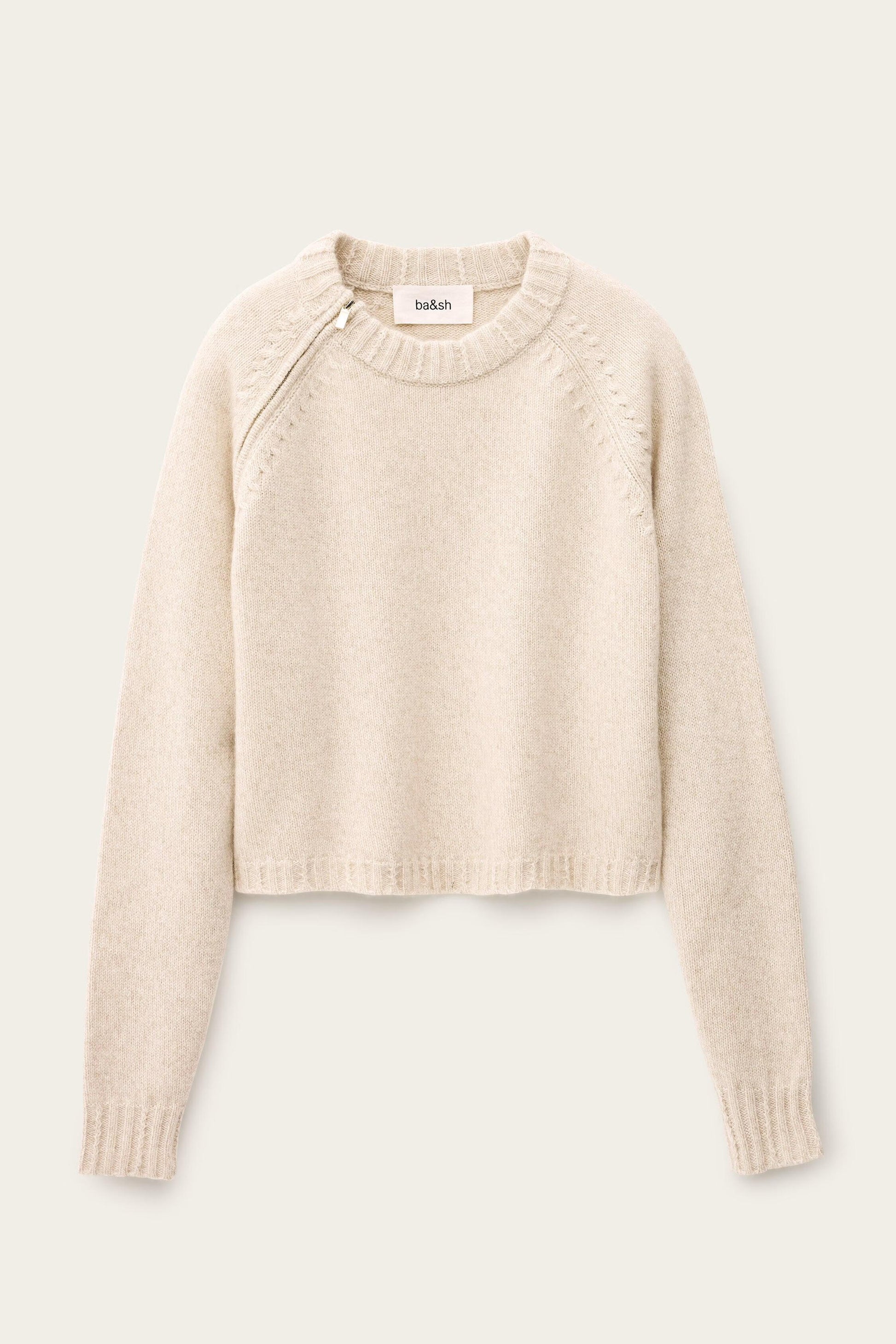 ba&sh Cropped Sweater Corvy Beige