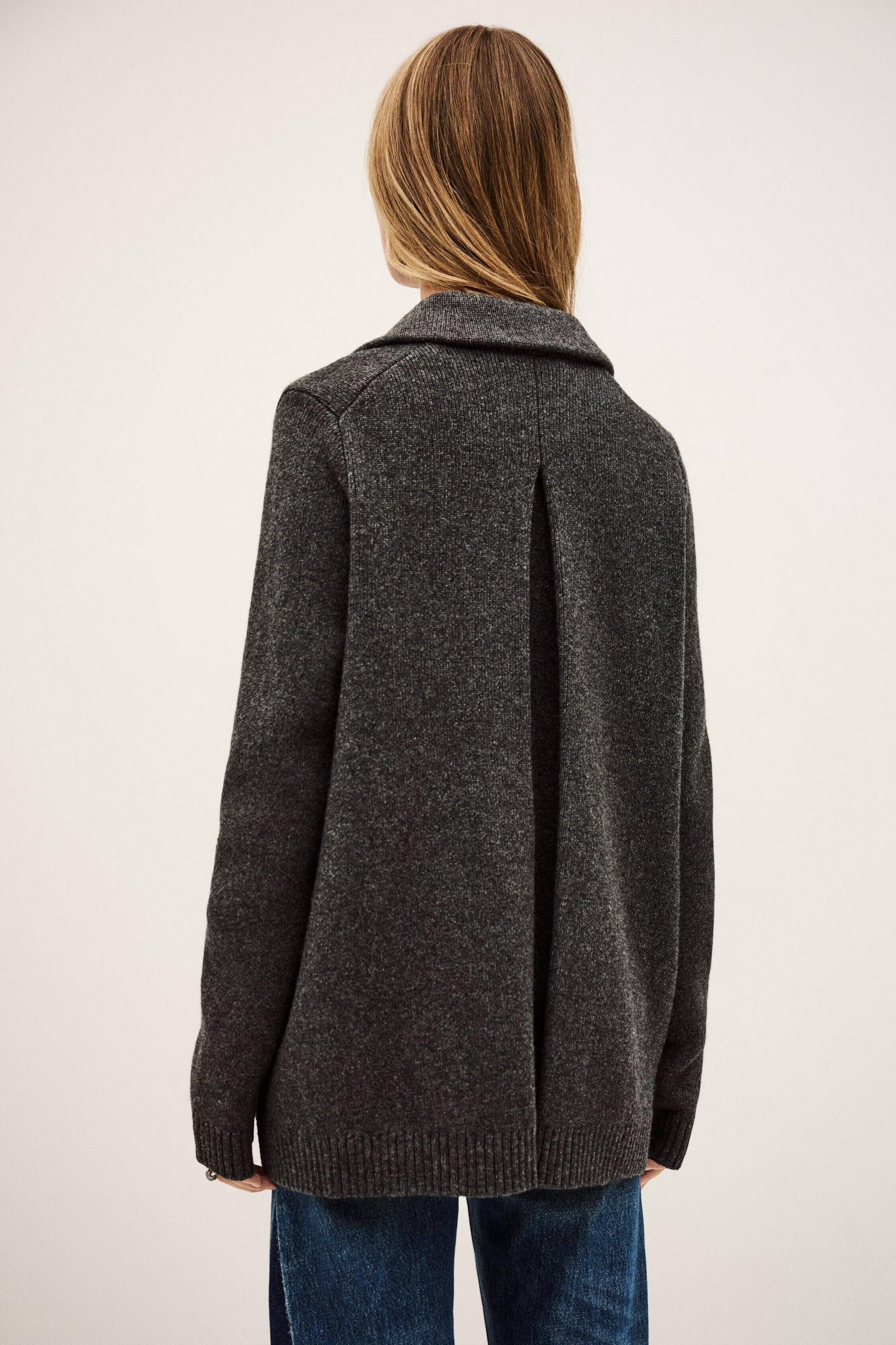 ba&sh Knitted Cardigan Coat Vesta Gray