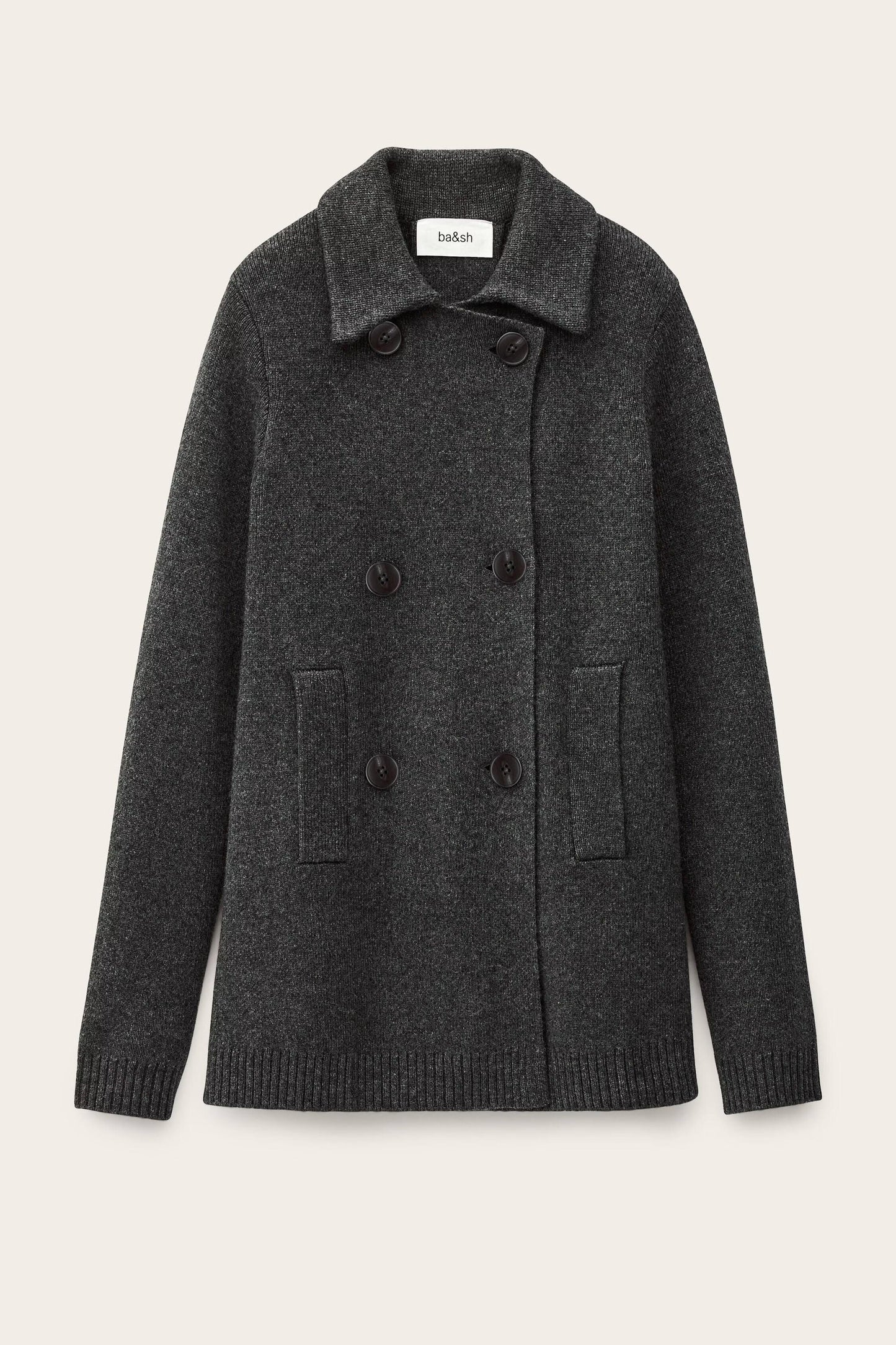 ba&sh Knitted Cardigan Coat Vesta Gray
