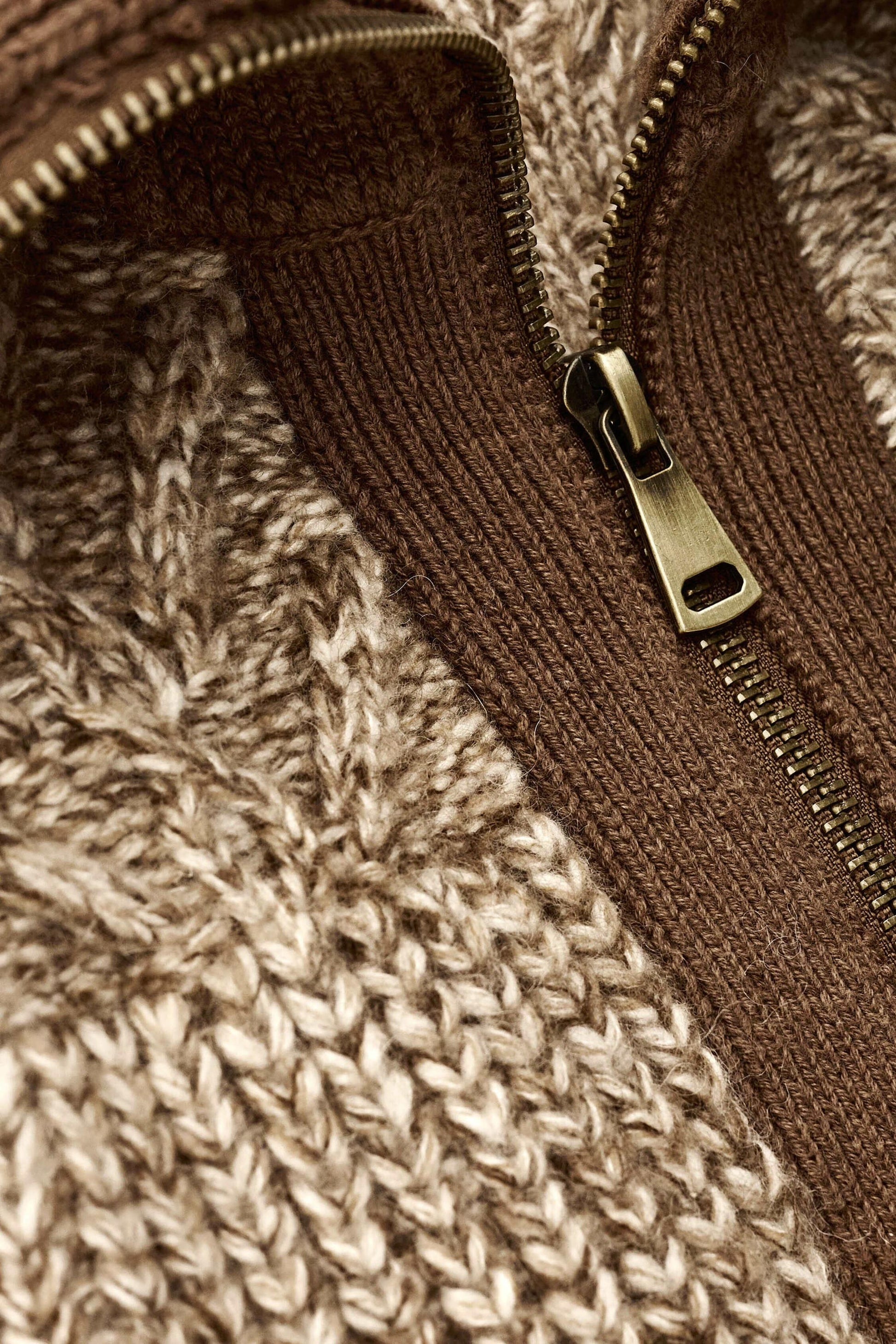 ba&sh Knitted Zip Cardigan Rabel Brown