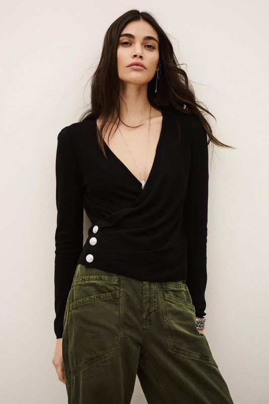ba&sh Wrap Sweater Hugo Black