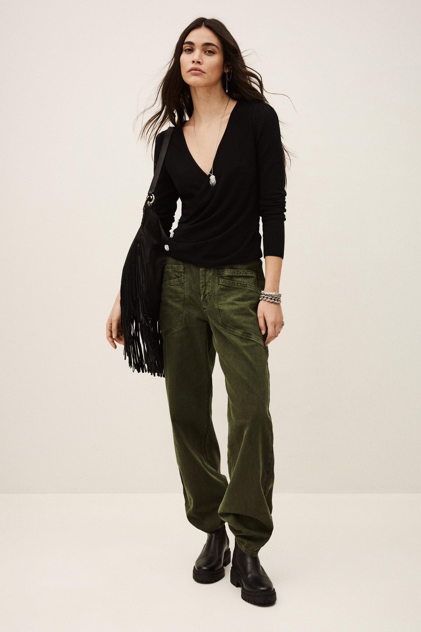 ba&sh Wrap Sweater Hugo Black