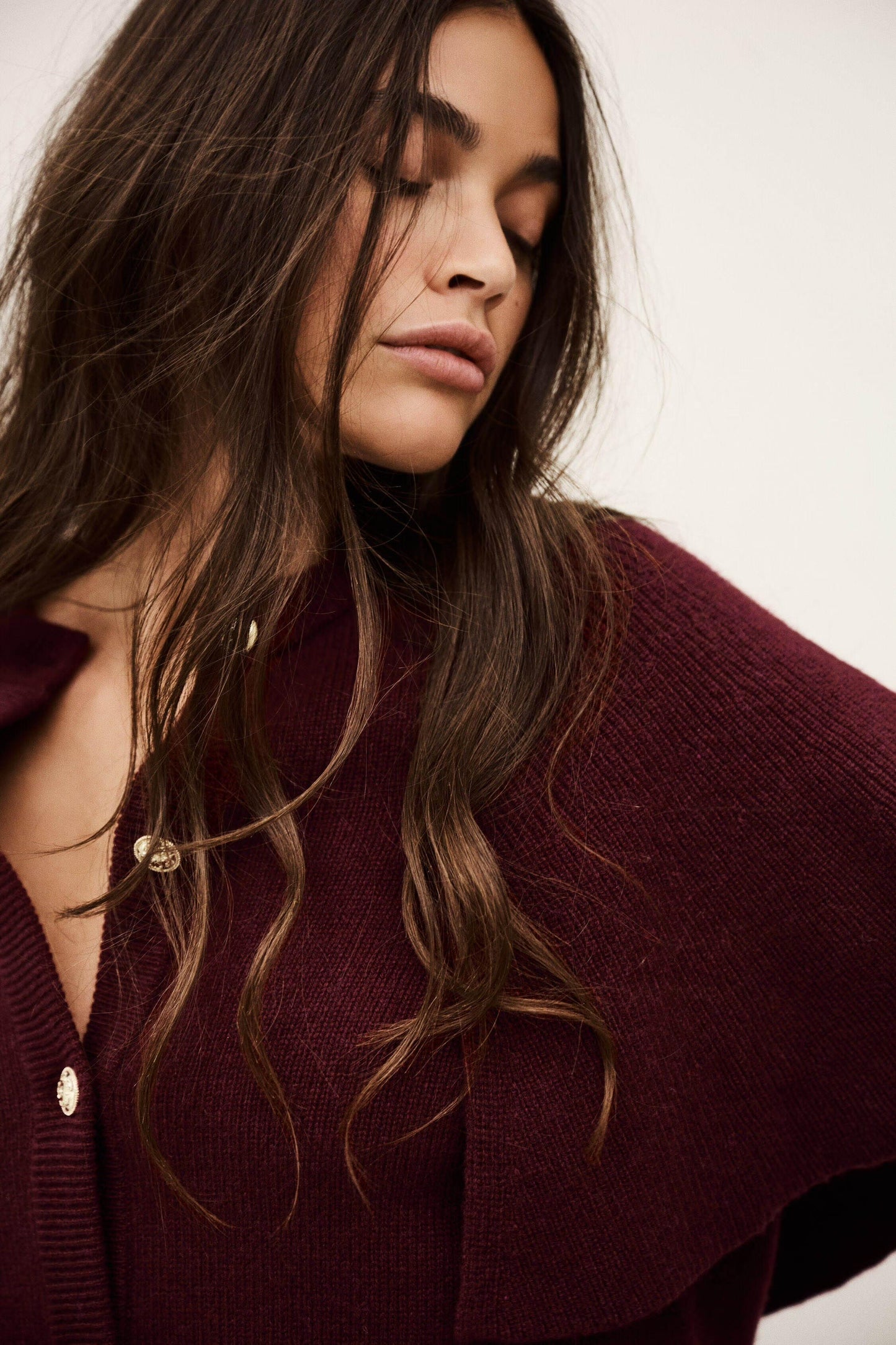 ba&sh Cropped Knit Cardigan Pegg Red