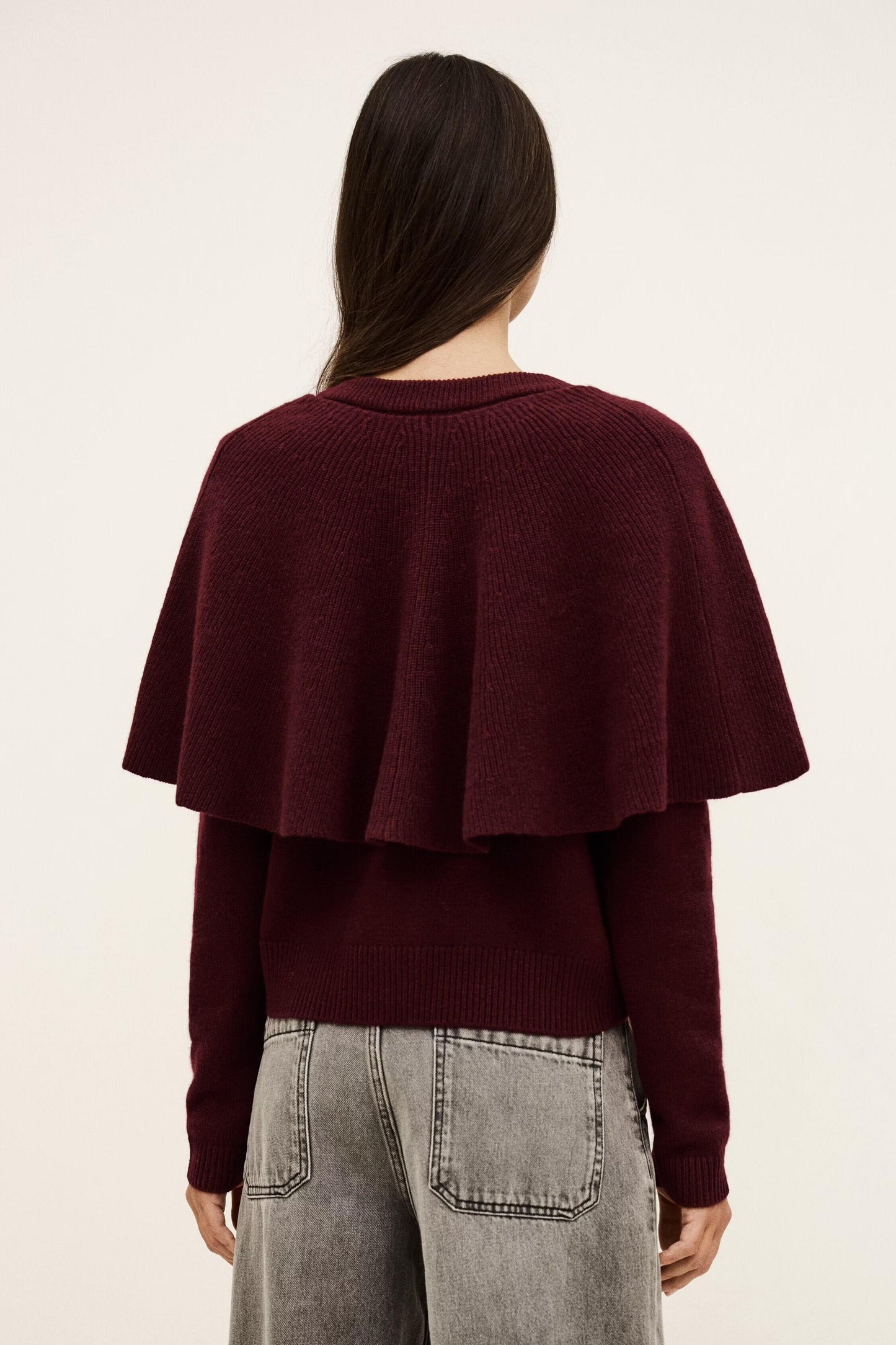 ba&sh Cropped Knit Cardigan Pegg Red